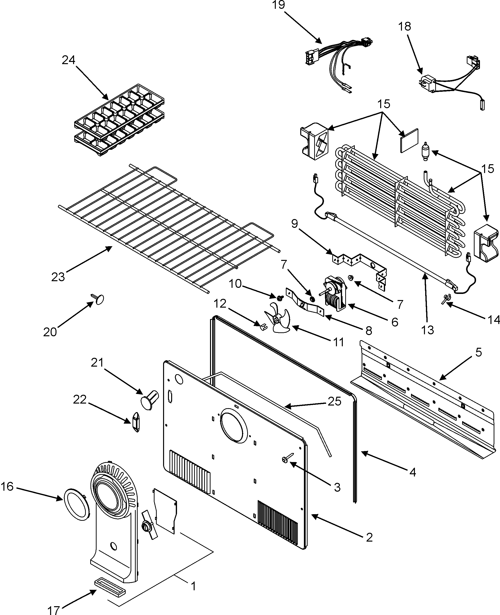 Maytag MTB2191ARW freezer compartment diagram