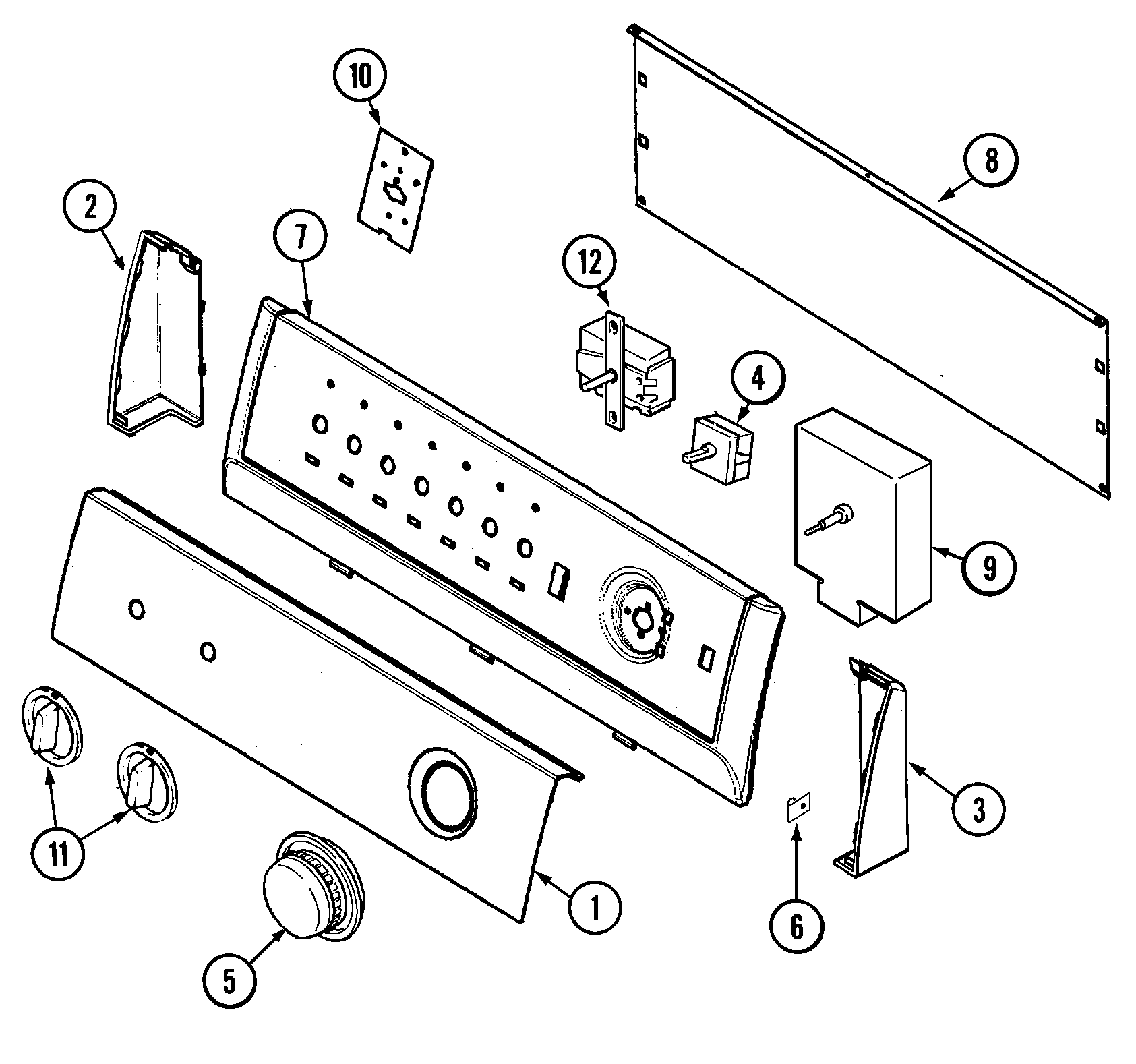 Hoover HYE2200AGW control panel diagram