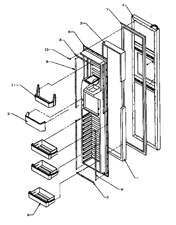 Amana SSD25N5W-P1178903W fz door diagram