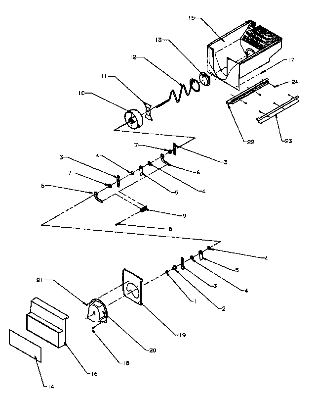 Amana SSD25N5W-P1178903W crushed ice bucket diagram