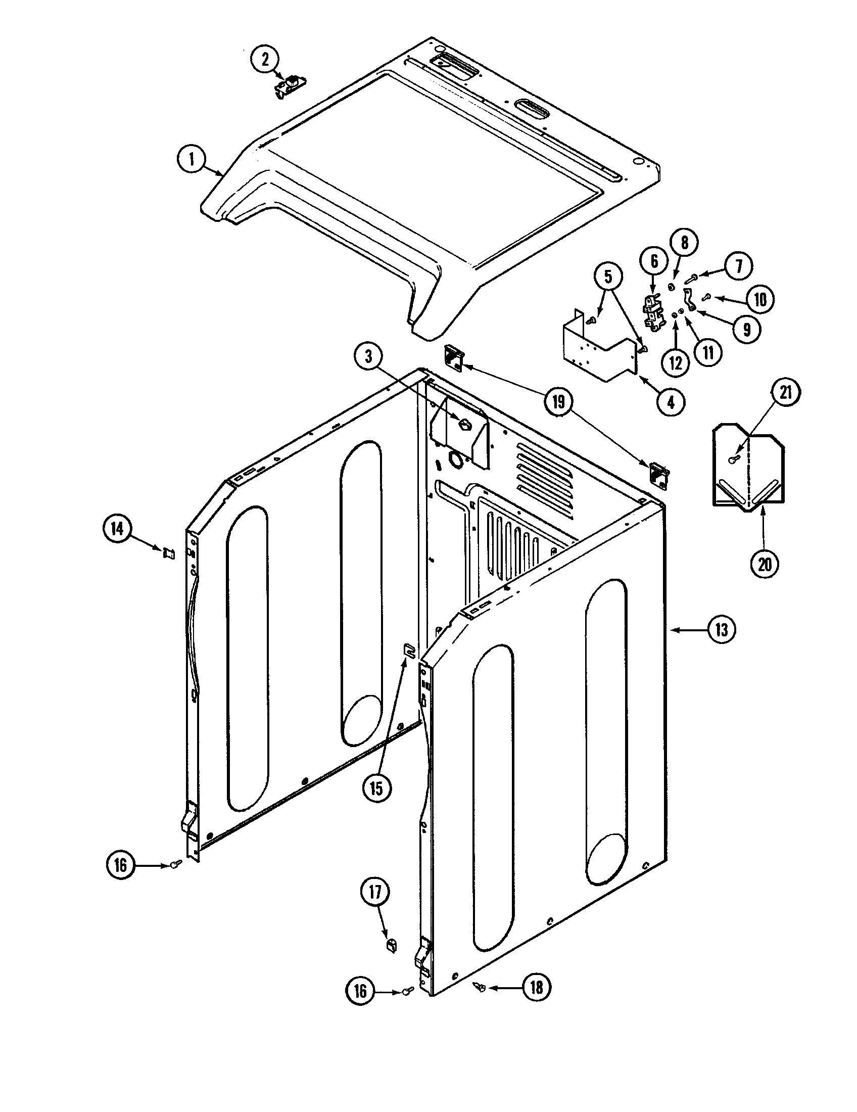 Maytag MDE7658BYW cabinet diagram