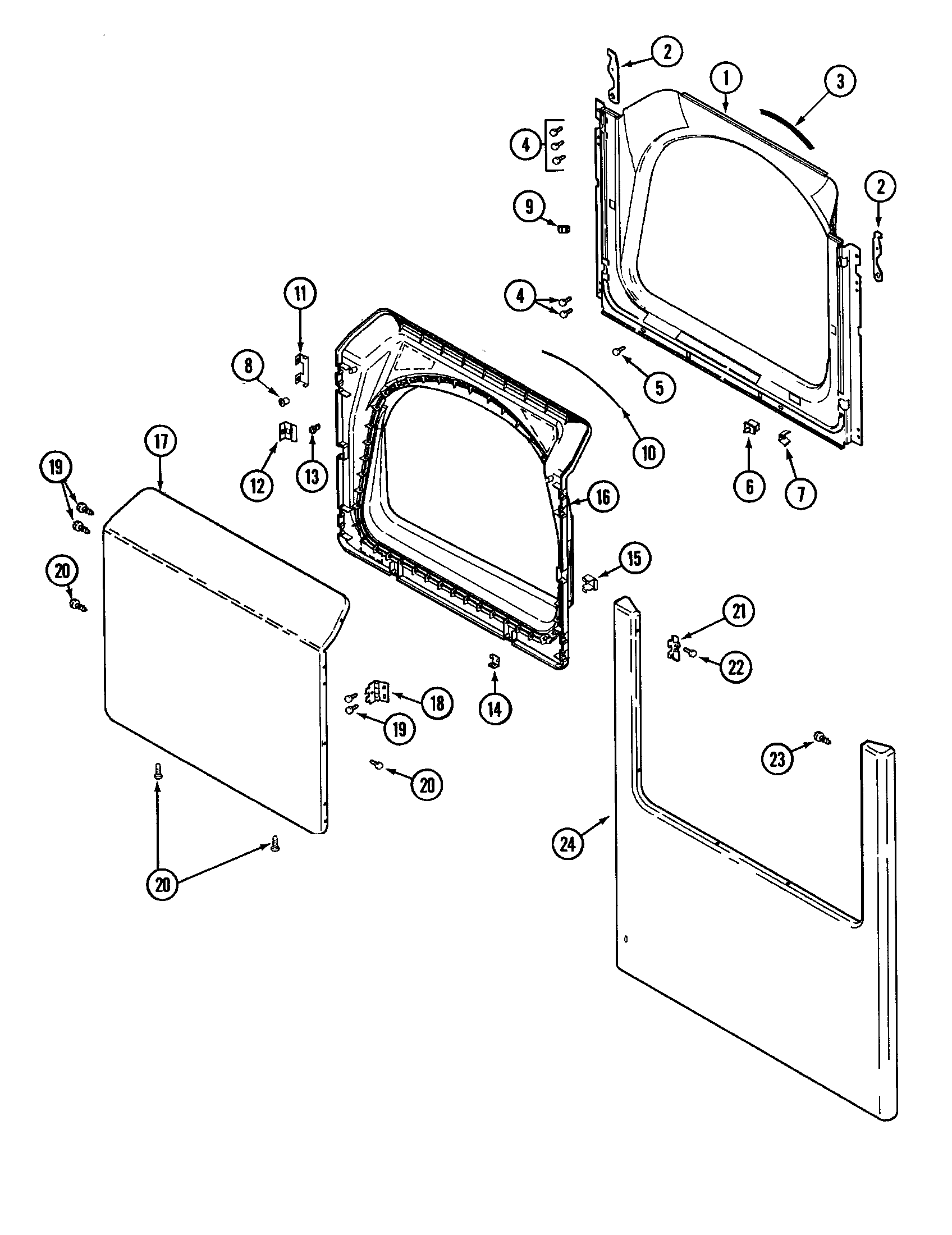 Maytag MDE7658BYW door diagram