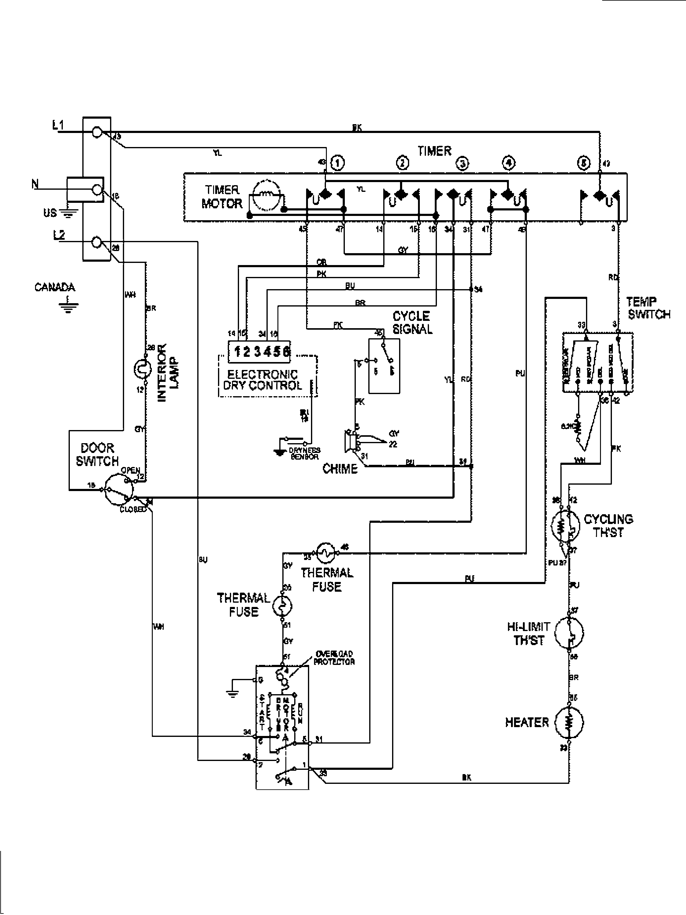 Maytag MDE7658BYW wiring information diagram