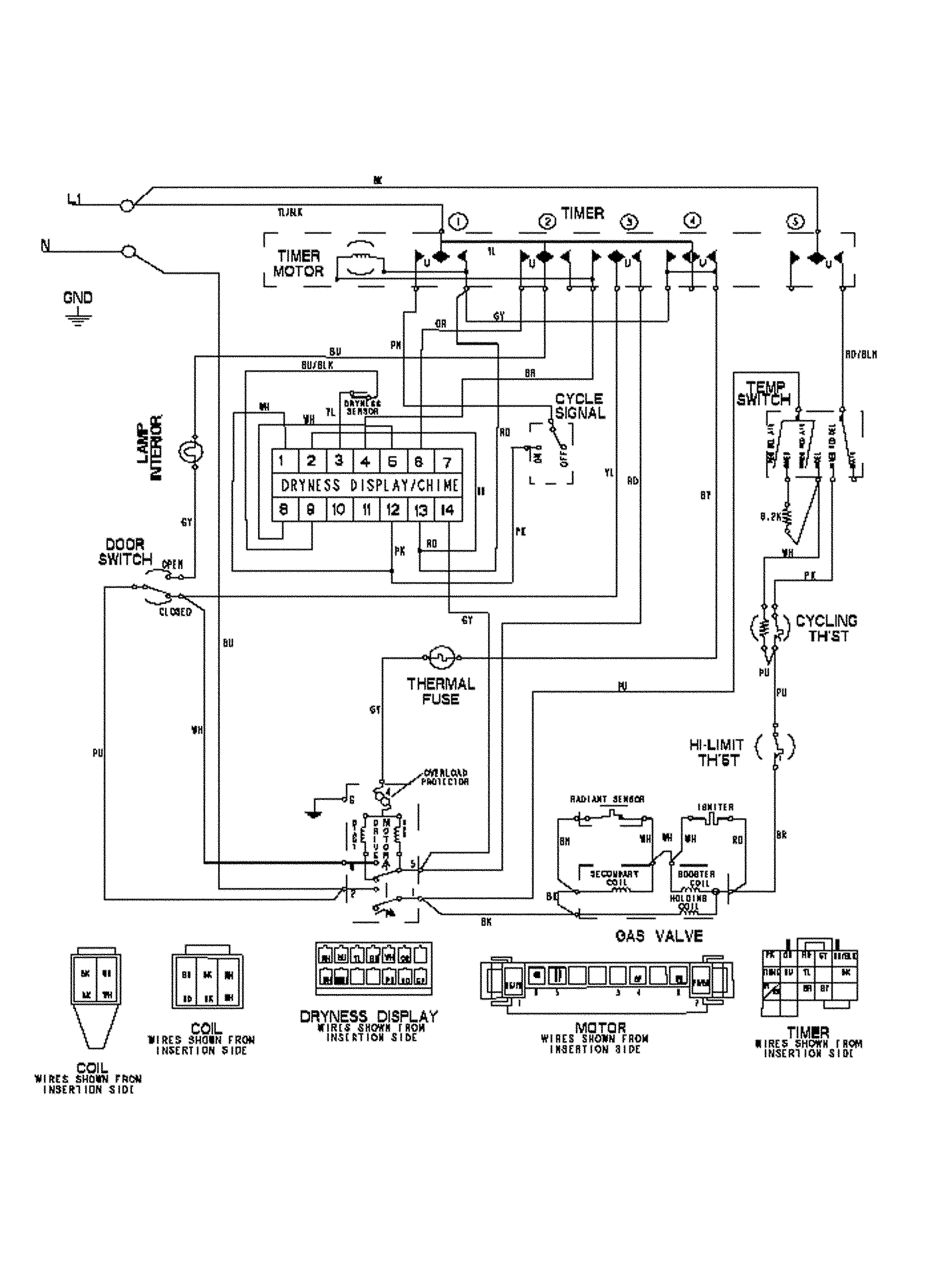 Maytag MDE7658BYW wiring information diagram