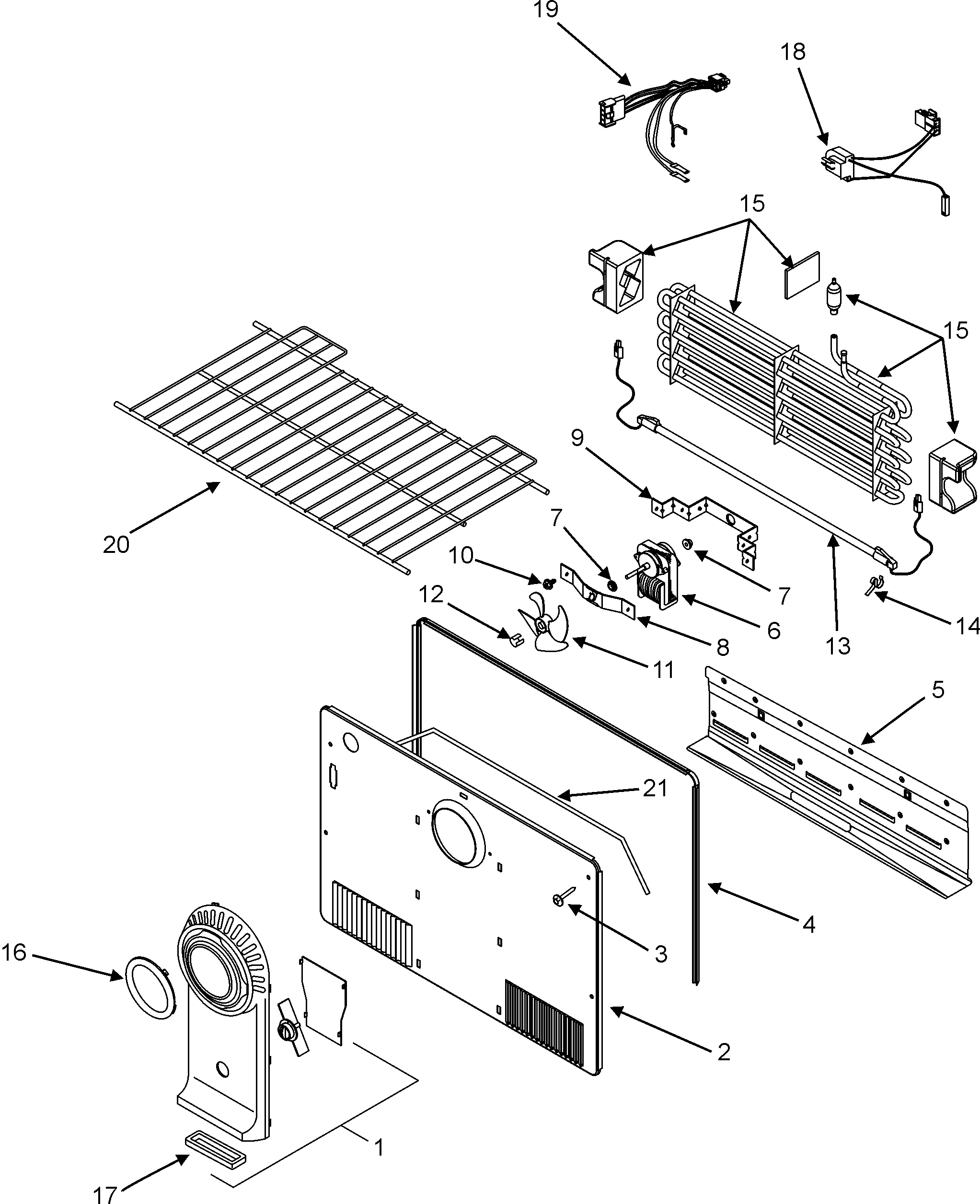 Maytag MTF2191ARW freezer compartment diagram