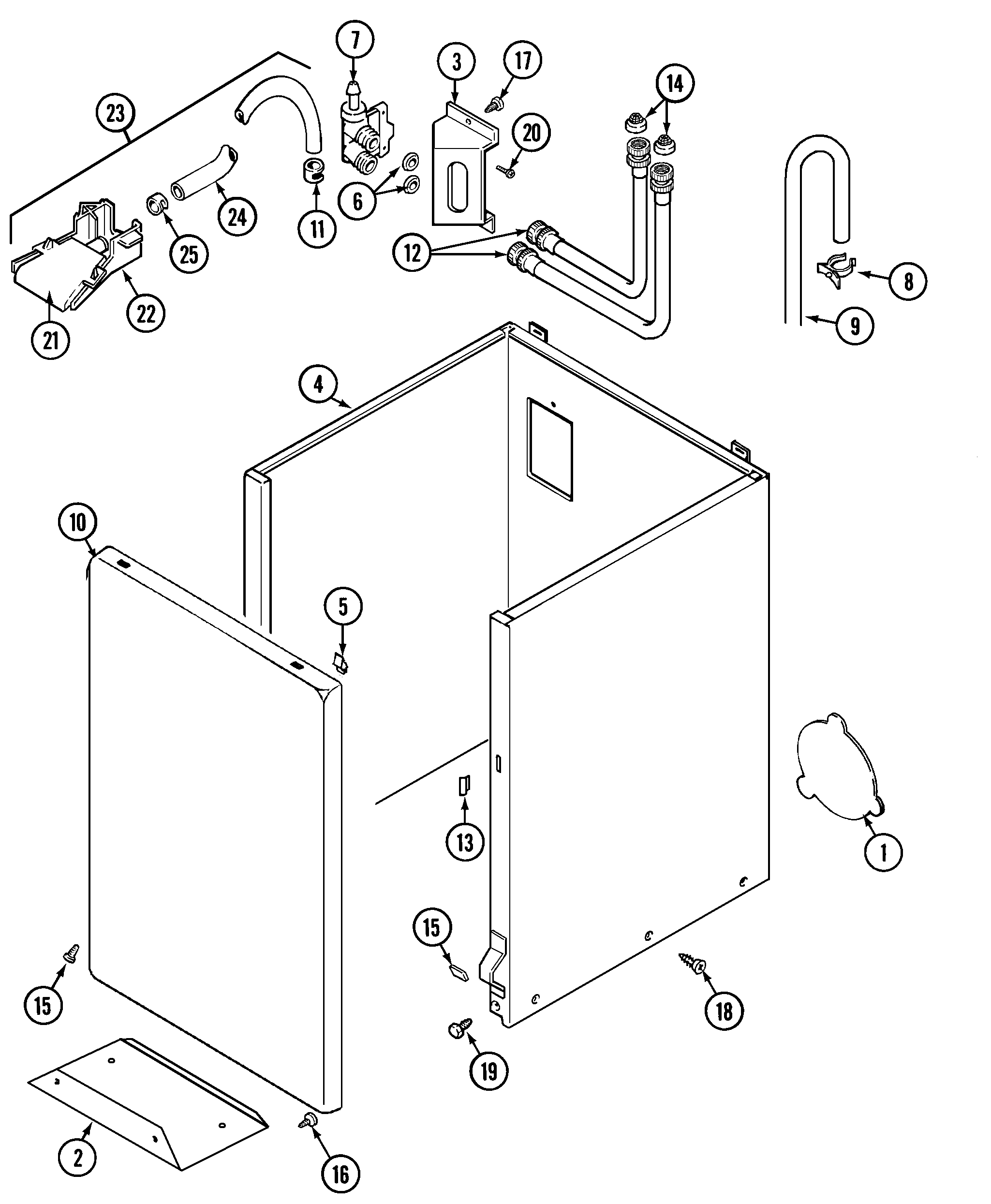 Maytag LAT9806GGE cabinet diagram