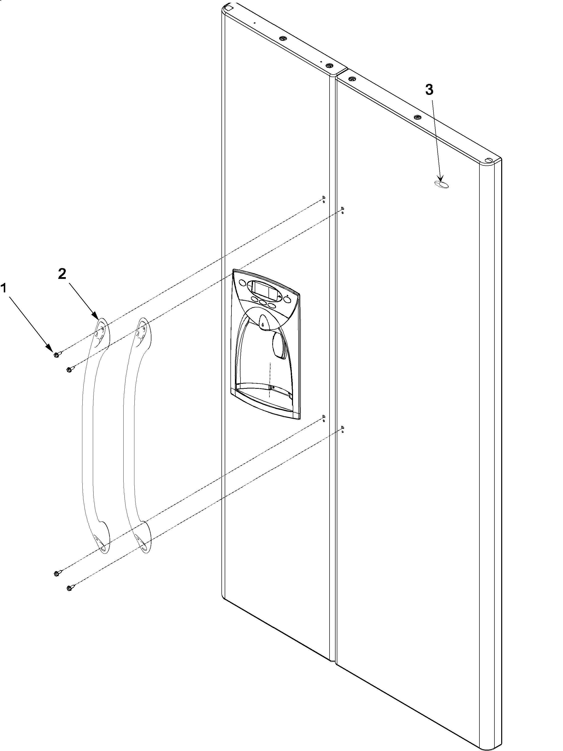 Amana ARSE66ZBW-PARSE66ZBW0 handles and trim diagram