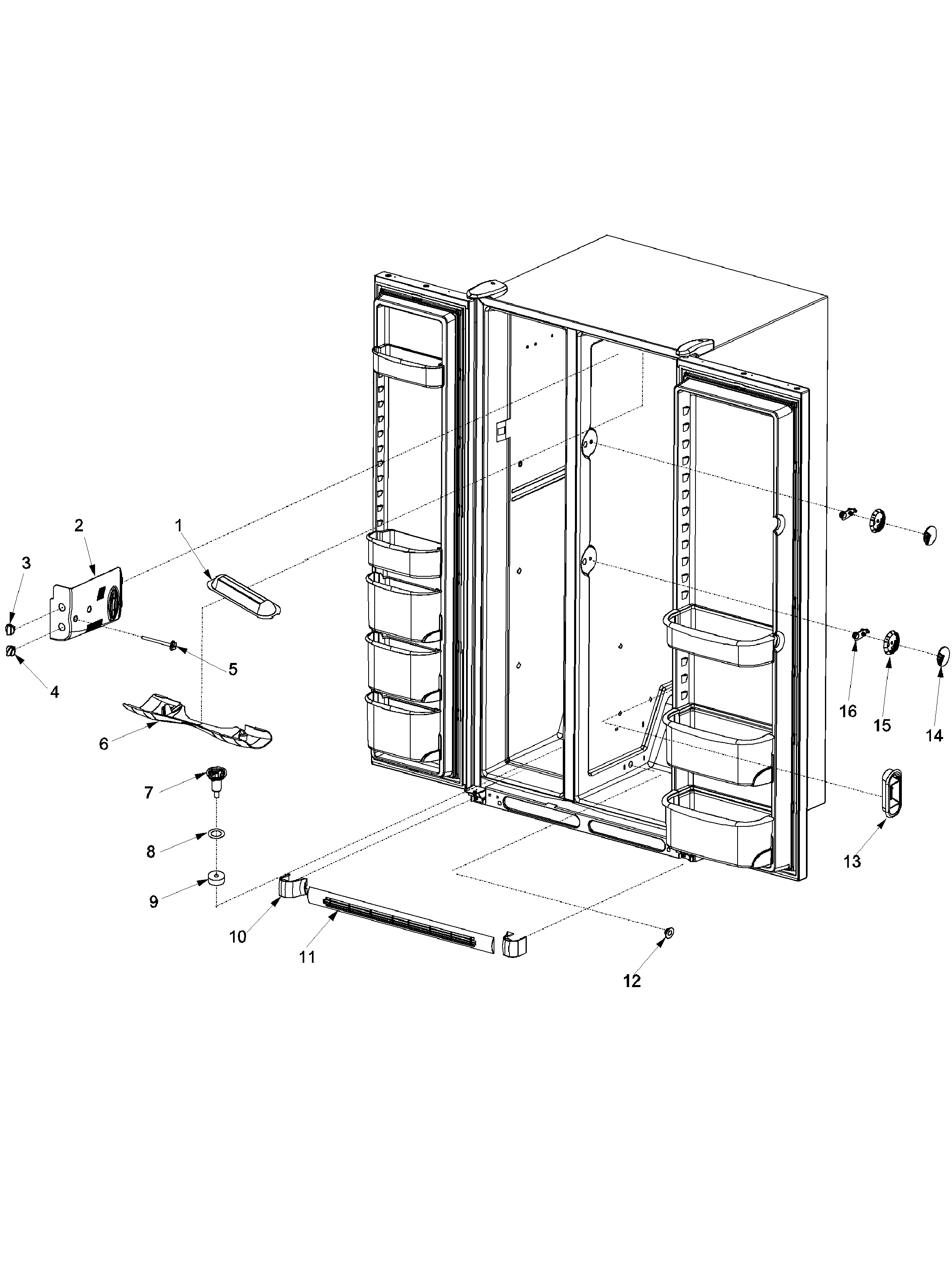 Amana ARSE66ZBW-PARSE66ZBW0 light covers and toe grille diagram