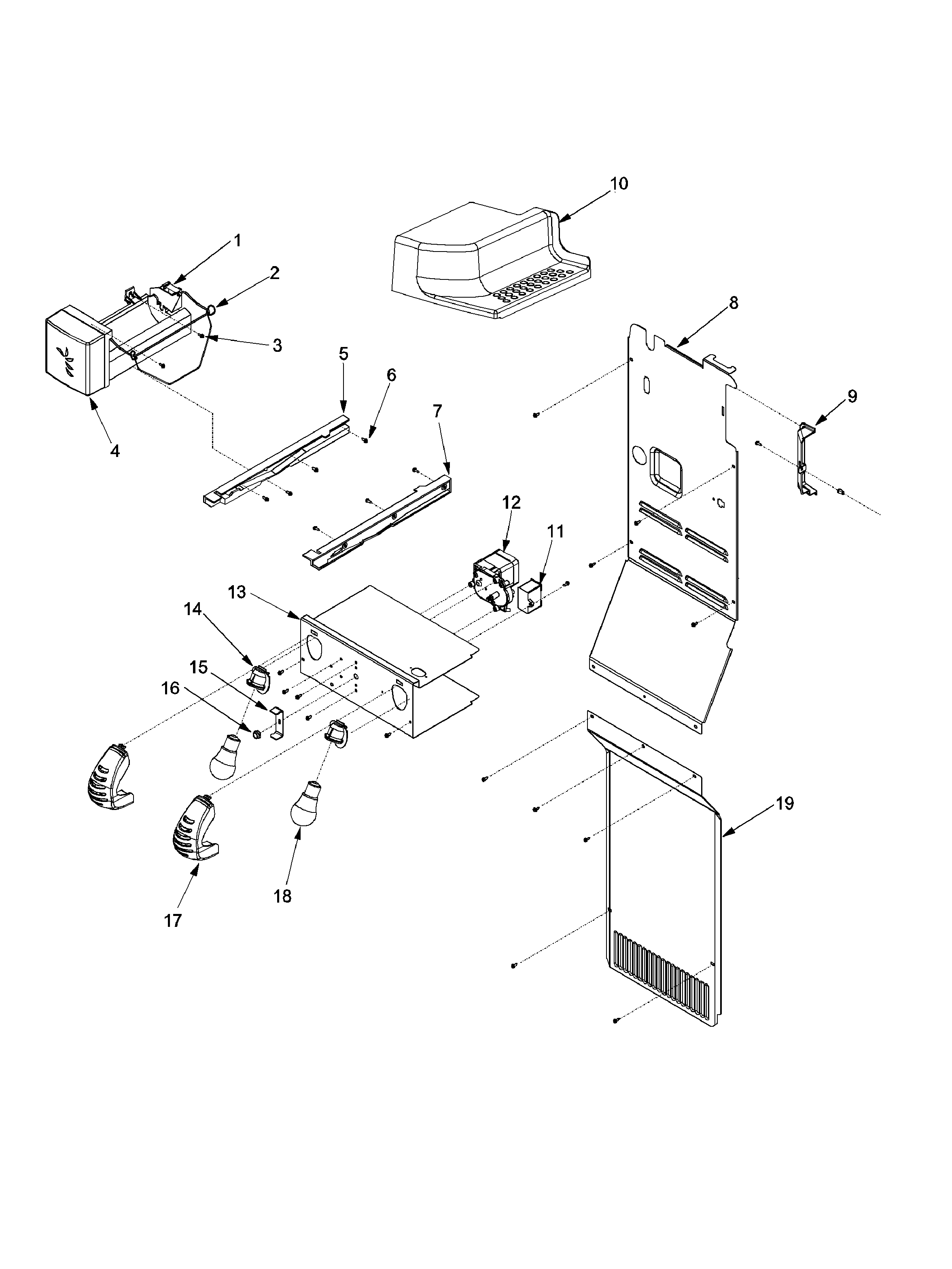 Amana ARSE66ZBW-PARSE66ZBW0 lights and ice maker diagram