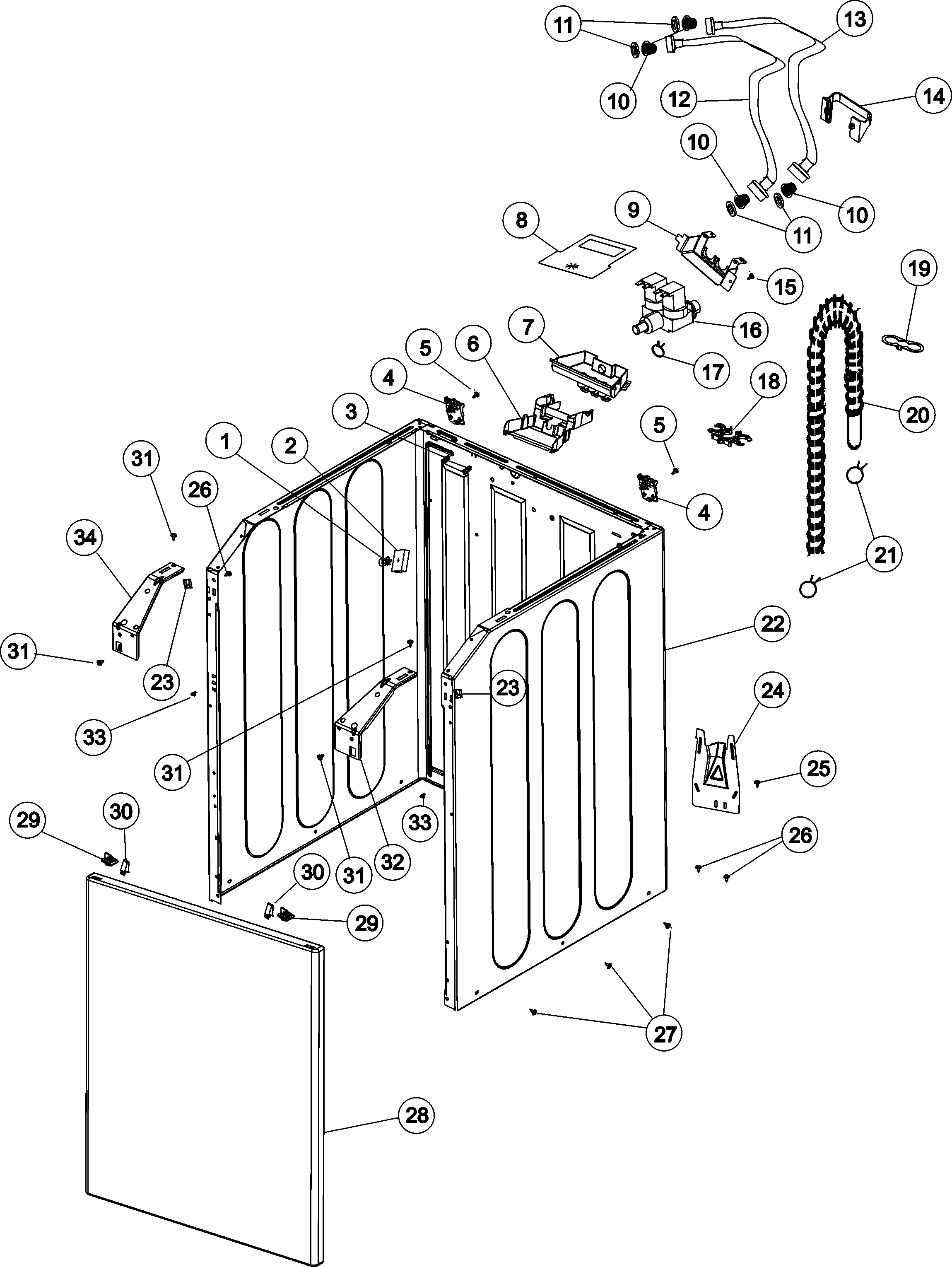 Maytag MAV7657EWW cabinet diagram