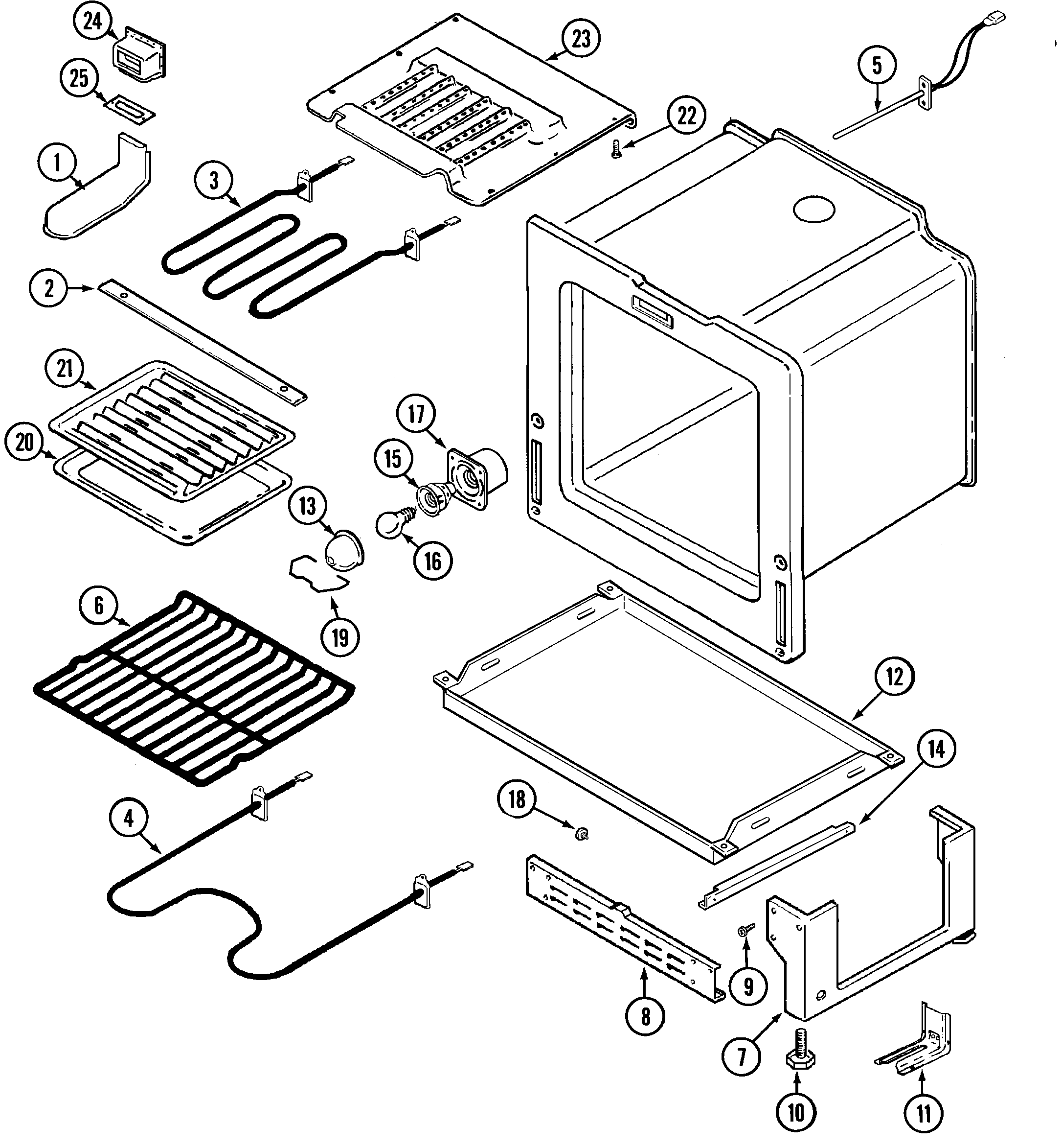 Maytag MER5750BAQ oven/base diagram