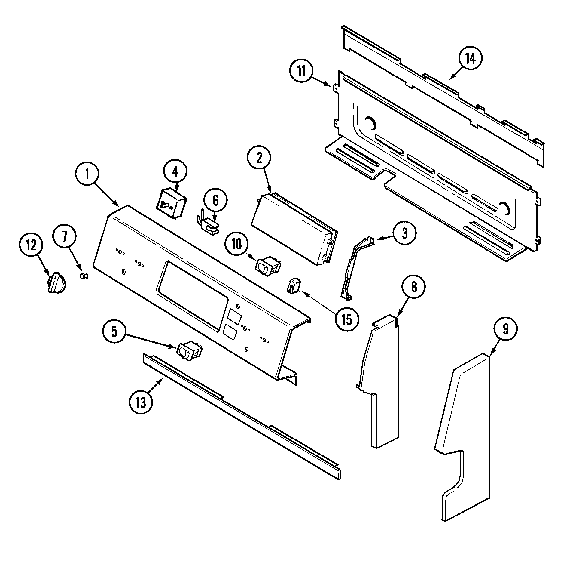 Maytag MER5750BAQ control panel diagram