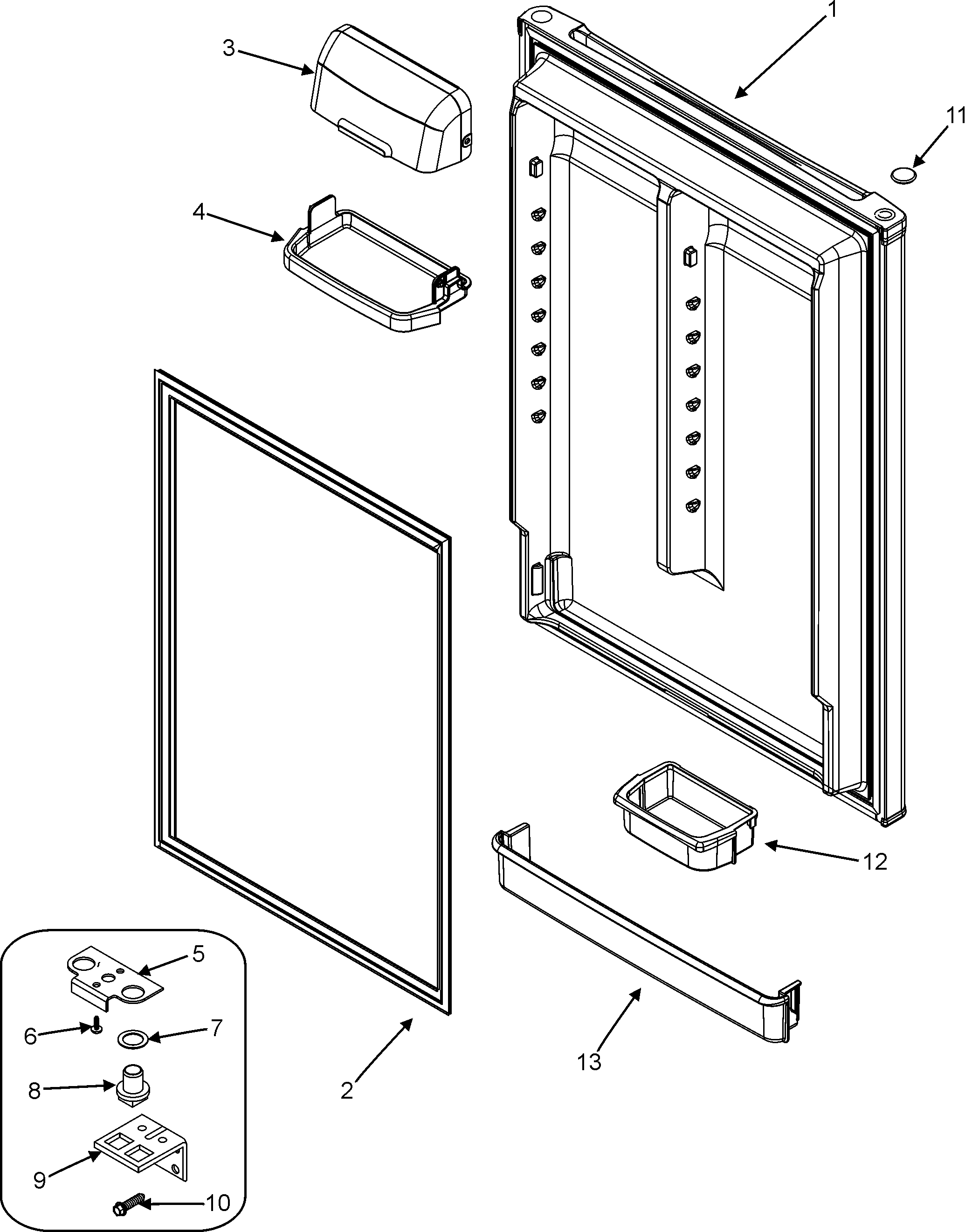 Maytag MTB2194ARW fresh food door diagram