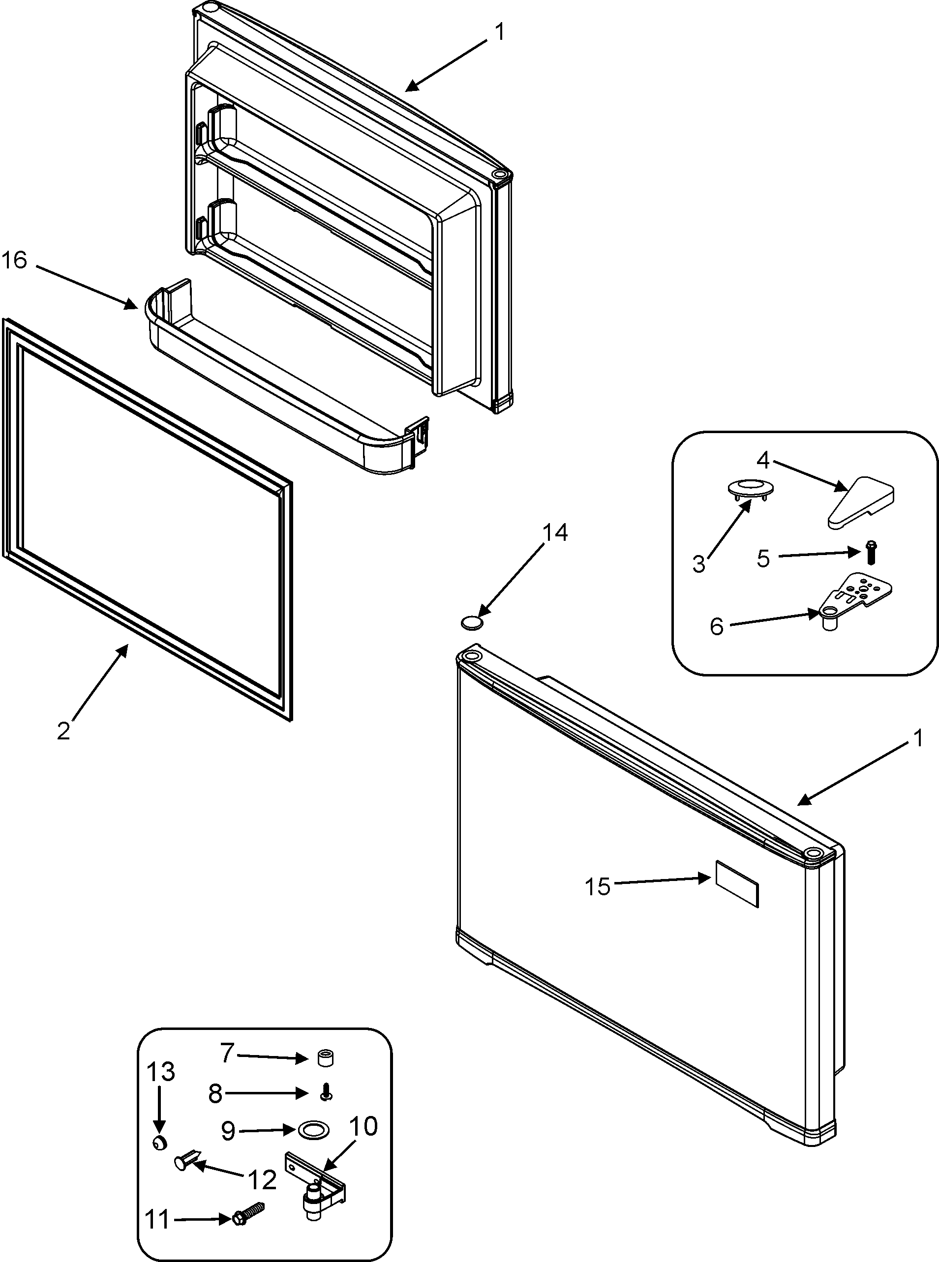 Maytag MTB2194ARW freezer door diagram