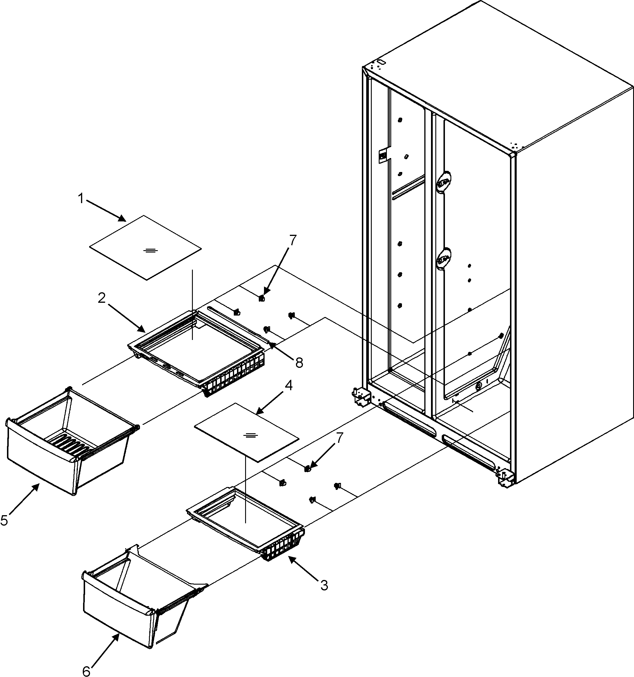 Maytag GSD2615HEW crisper assembly diagram