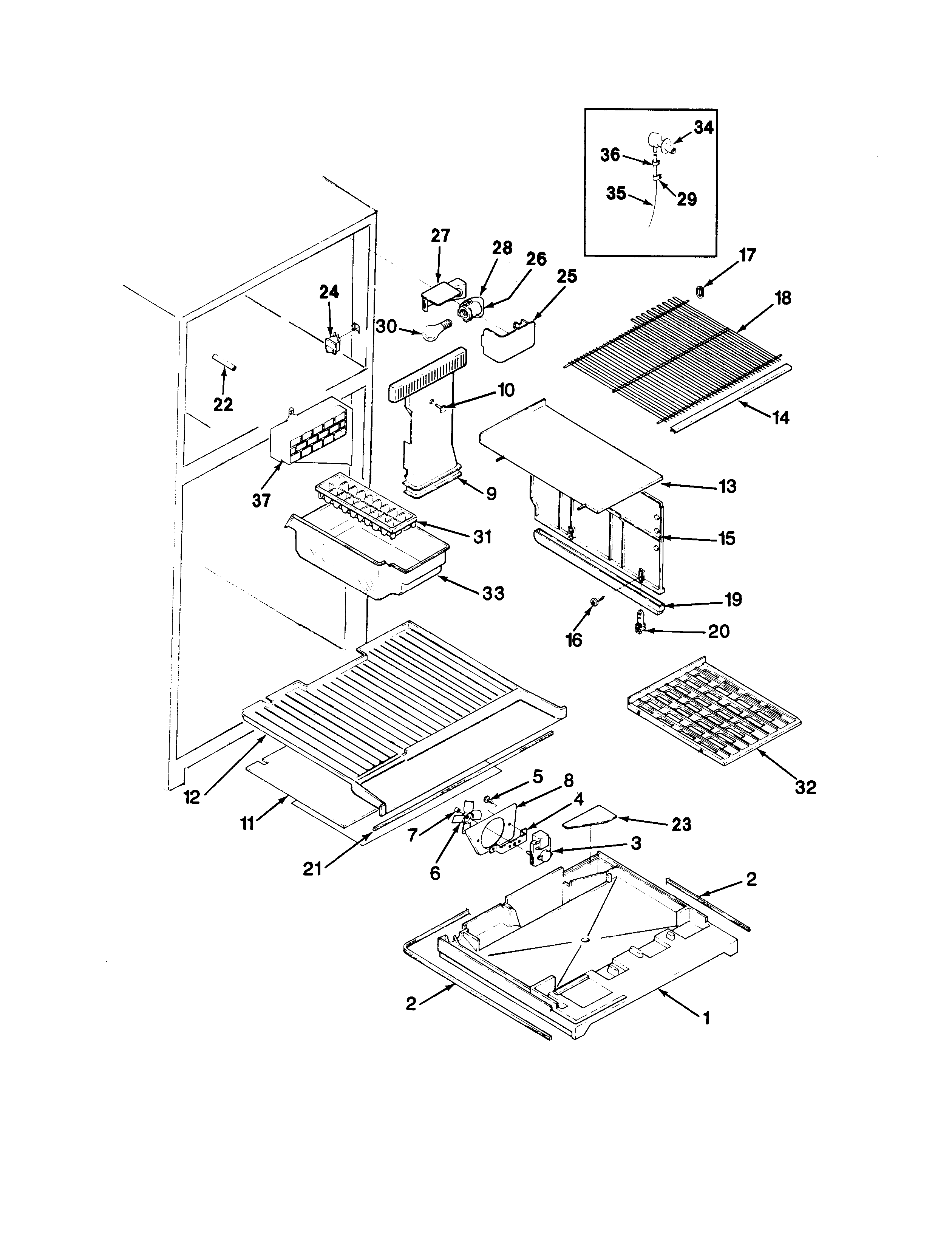 Maytag LRTD19A-AH59C freezer compartment diagram