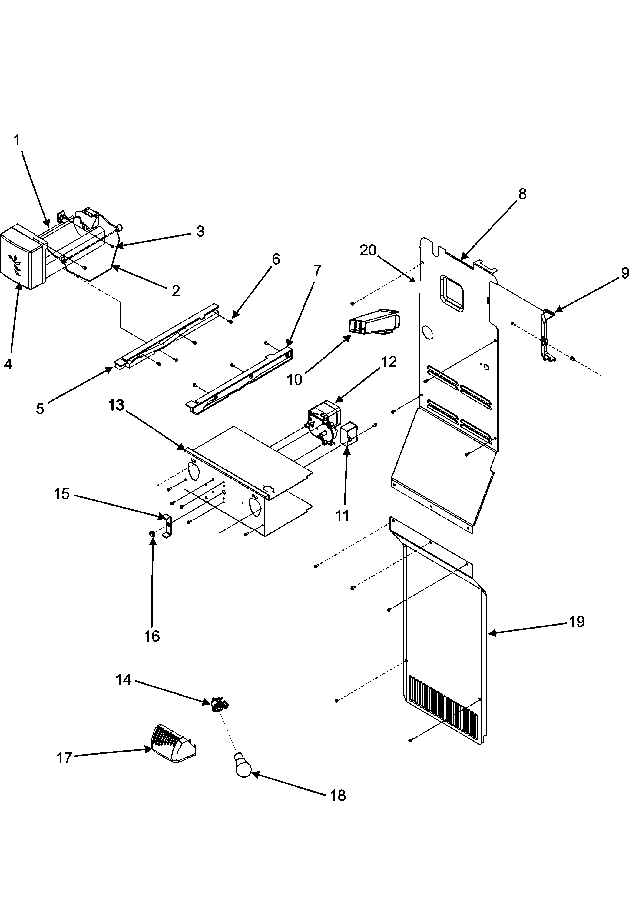 Crosley CS26G8DW freezer compartment diagram