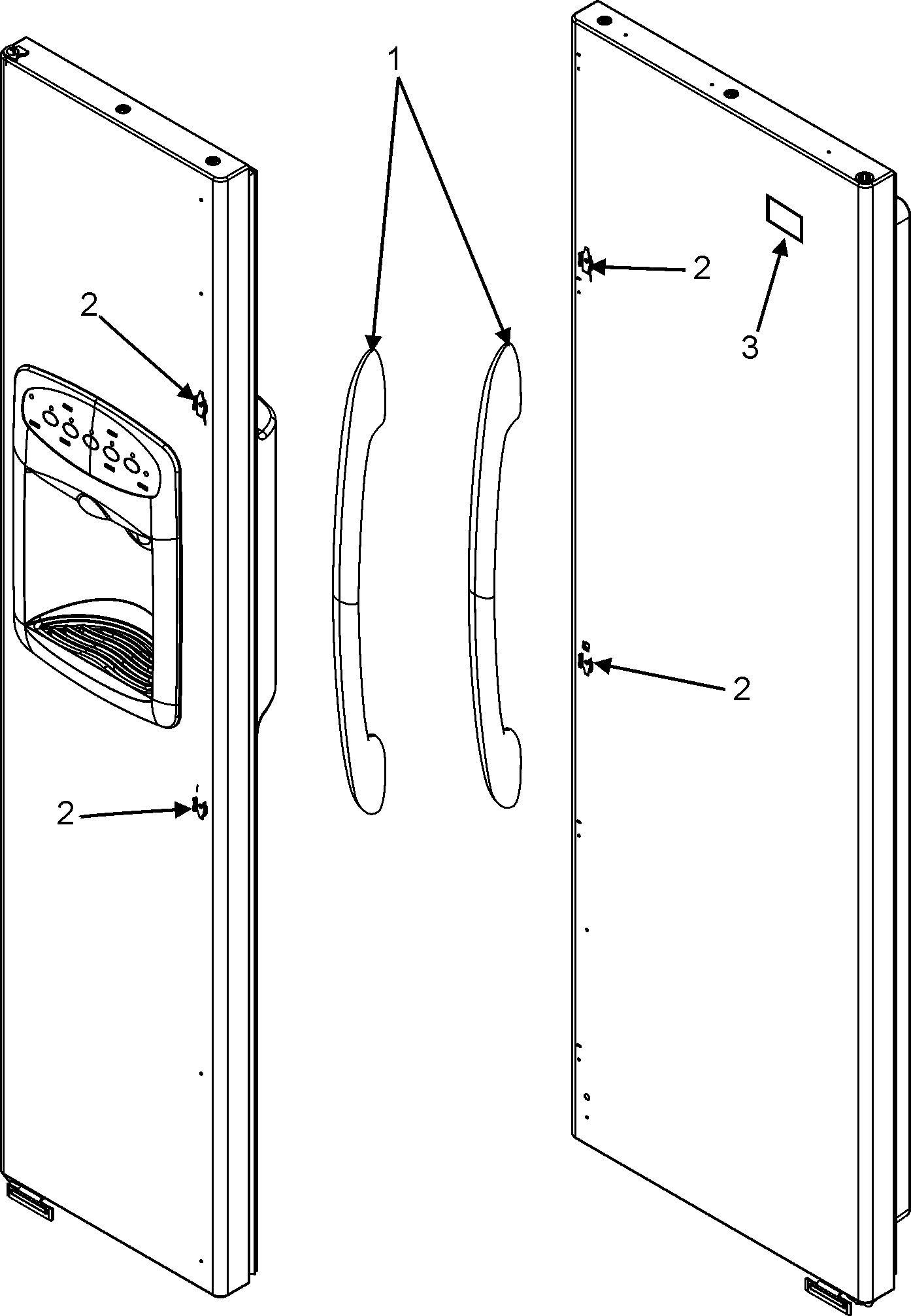 Crosley CS26G9DB handles diagram