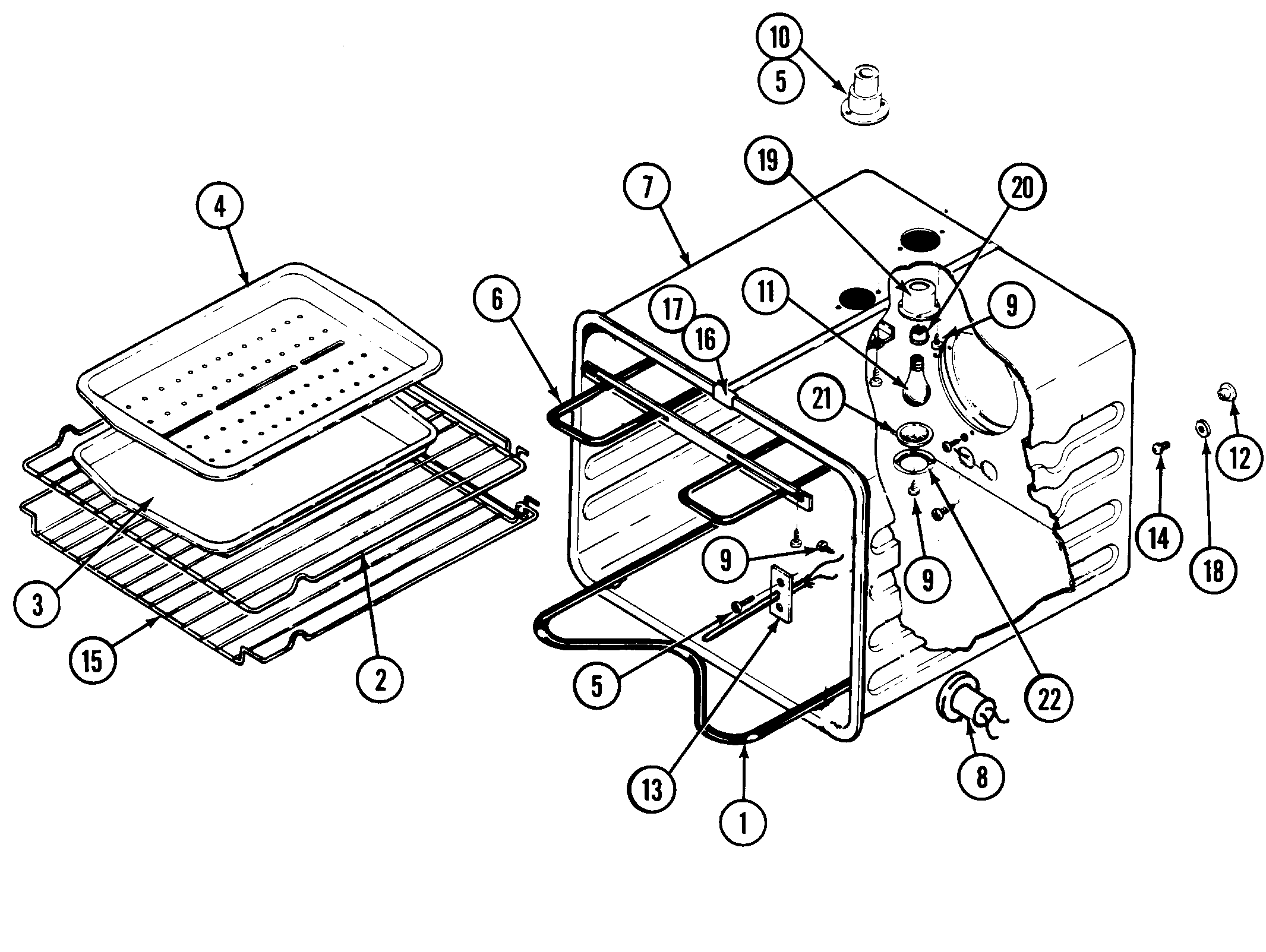 Jenn-Air WM2780B oven (lower) diagram