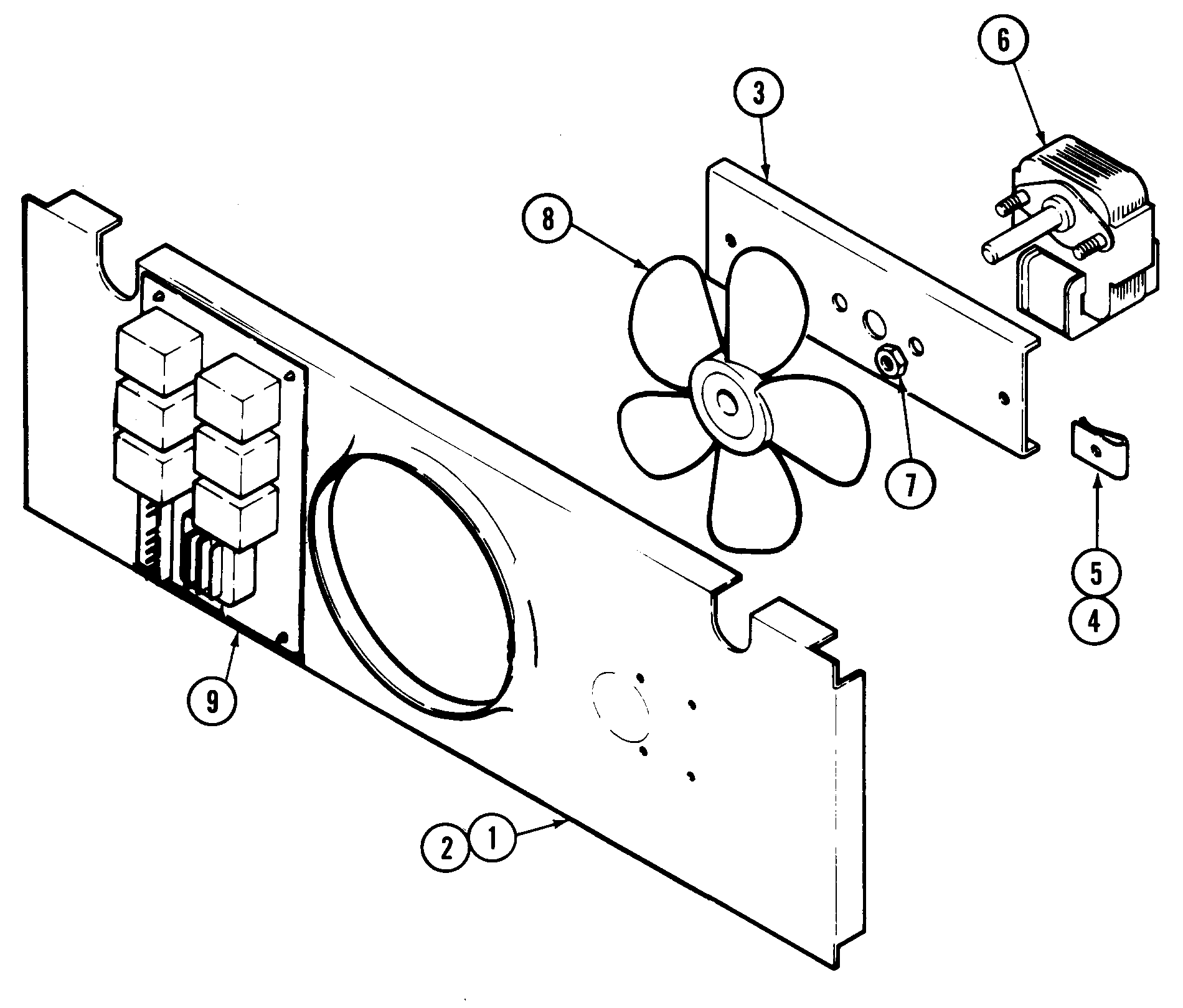 Jenn-Air WM2780B blower motor (cooling) diagram