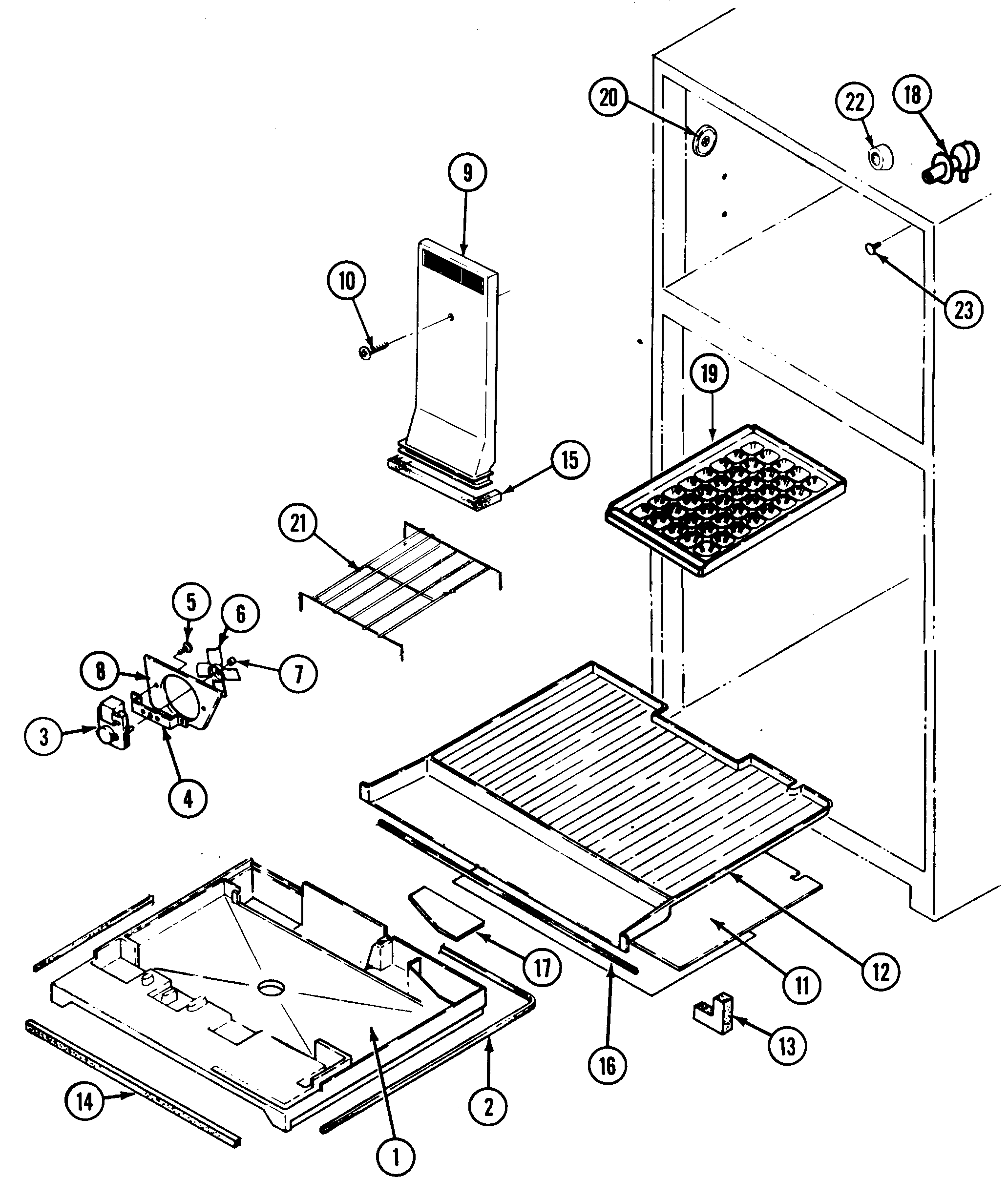 Admiral AT17M4W-DA25C freezer compartment diagram