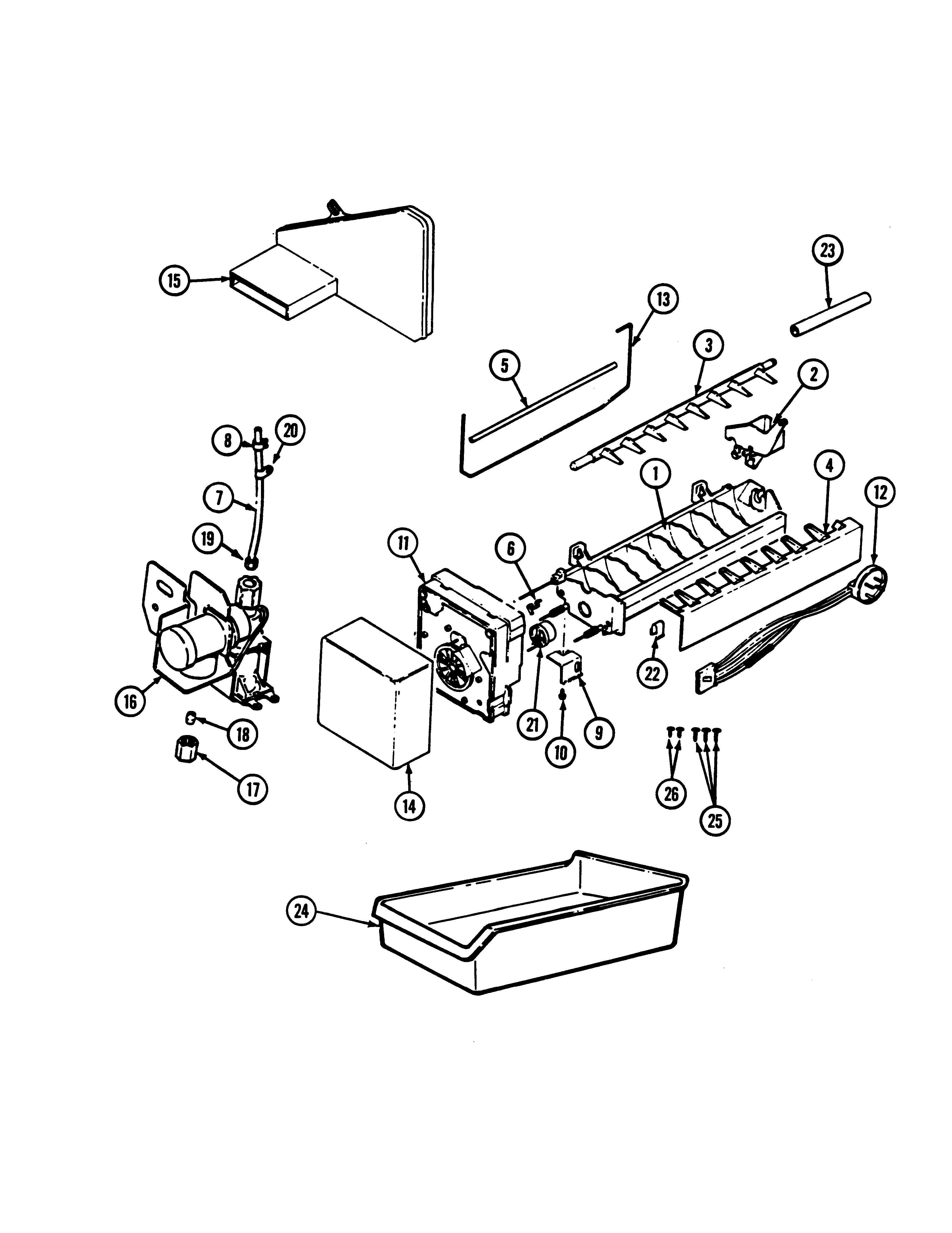 Admiral AT17M4W-DA25C optional ice maker kit diagram