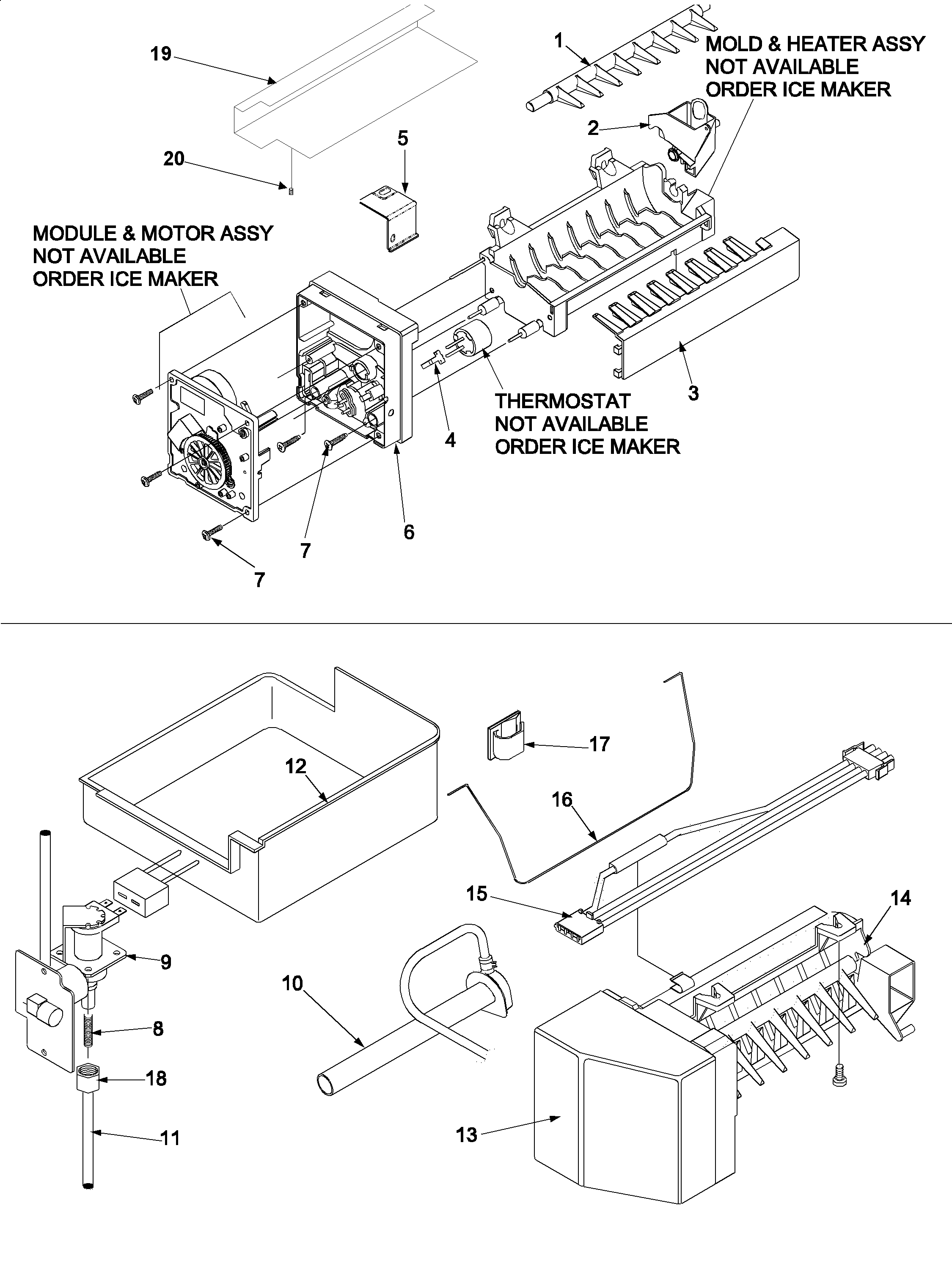 Amana XRBS017BB optional ice maker kit ic11b p1328003w diagram