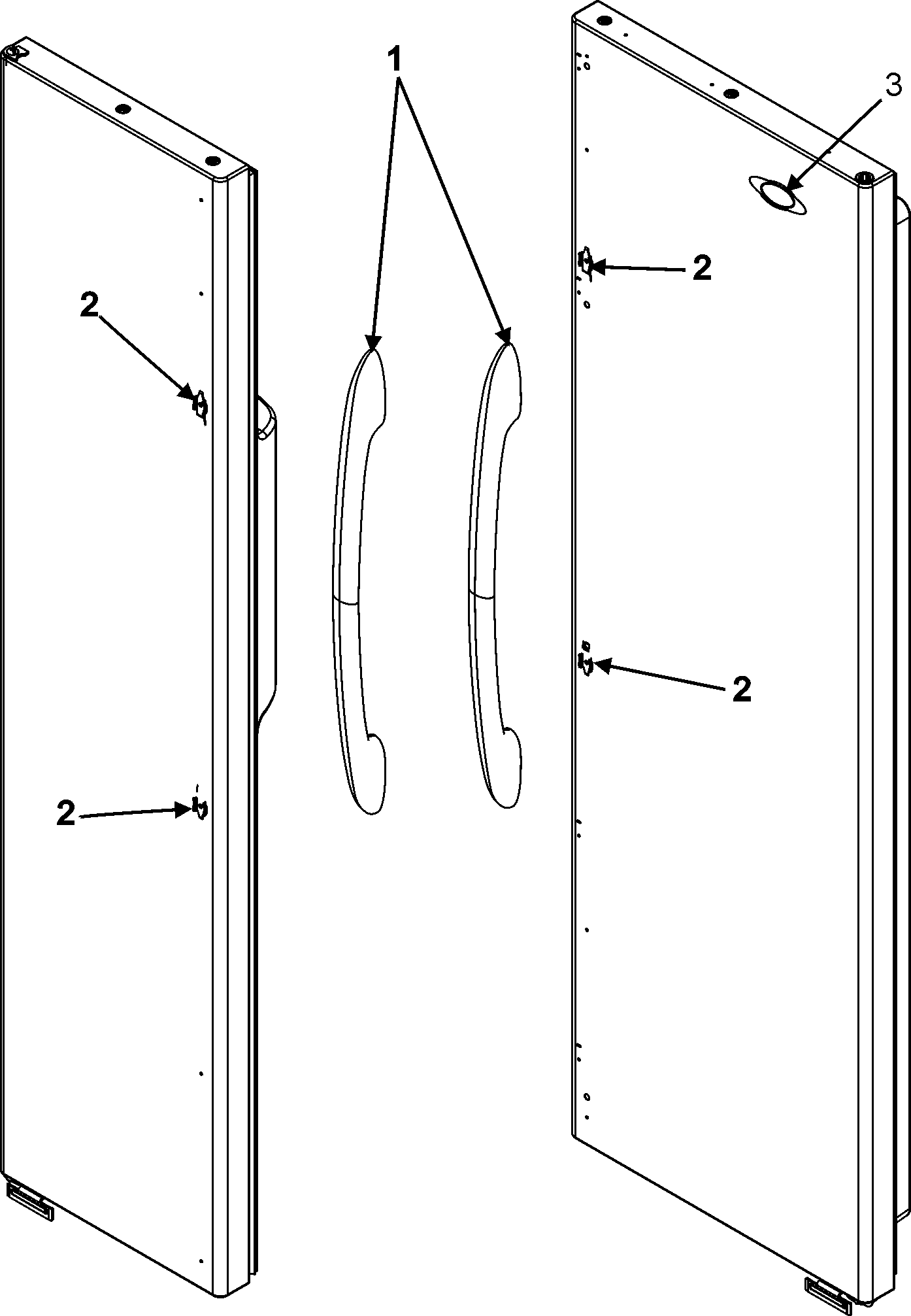 Crosley CS26G3W handles diagram