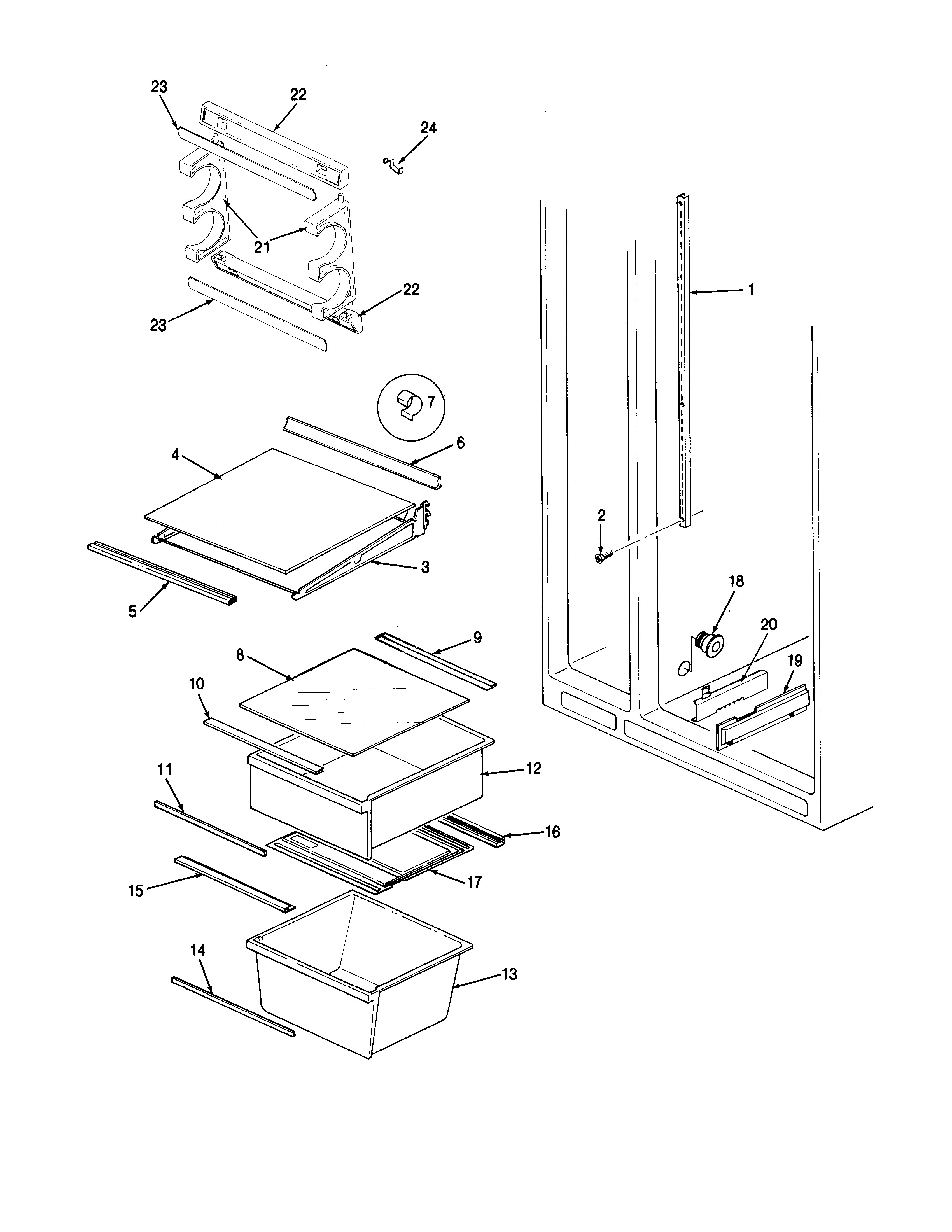 Jenn-Air JRS203-BQ01A shelves & accessories diagram
