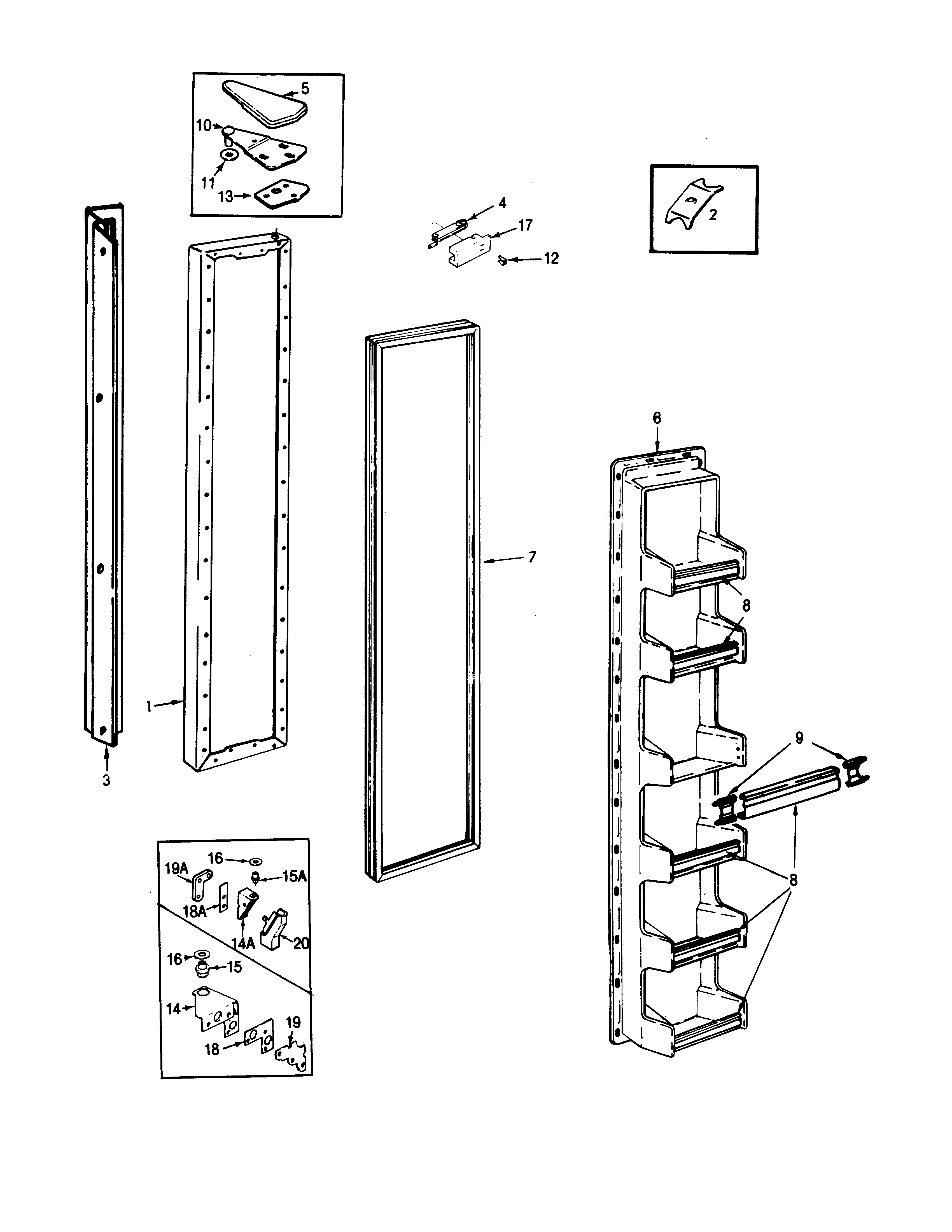 Jenn-Air JRS203-BQ01A freezer door diagram