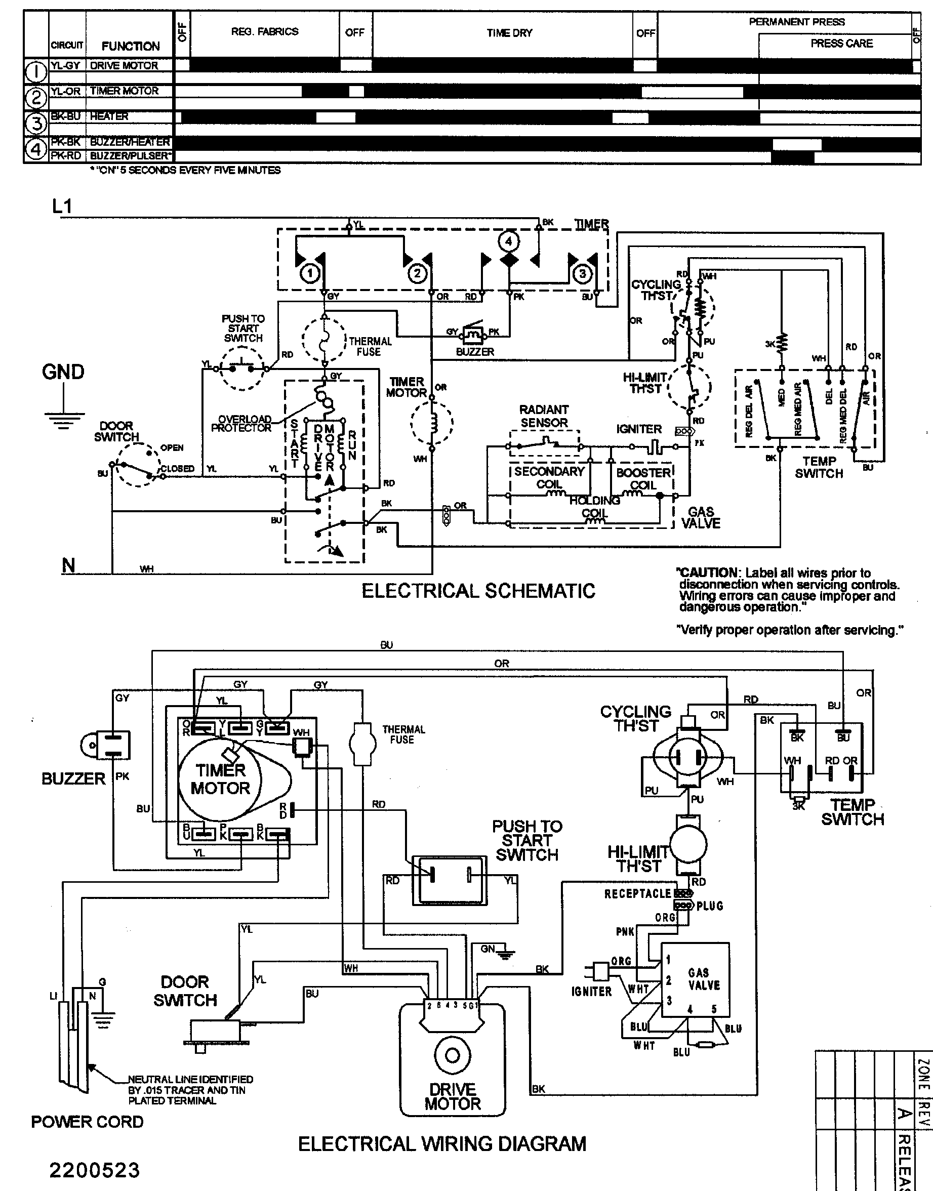Maytag SDE5401AYW wiring information diagram