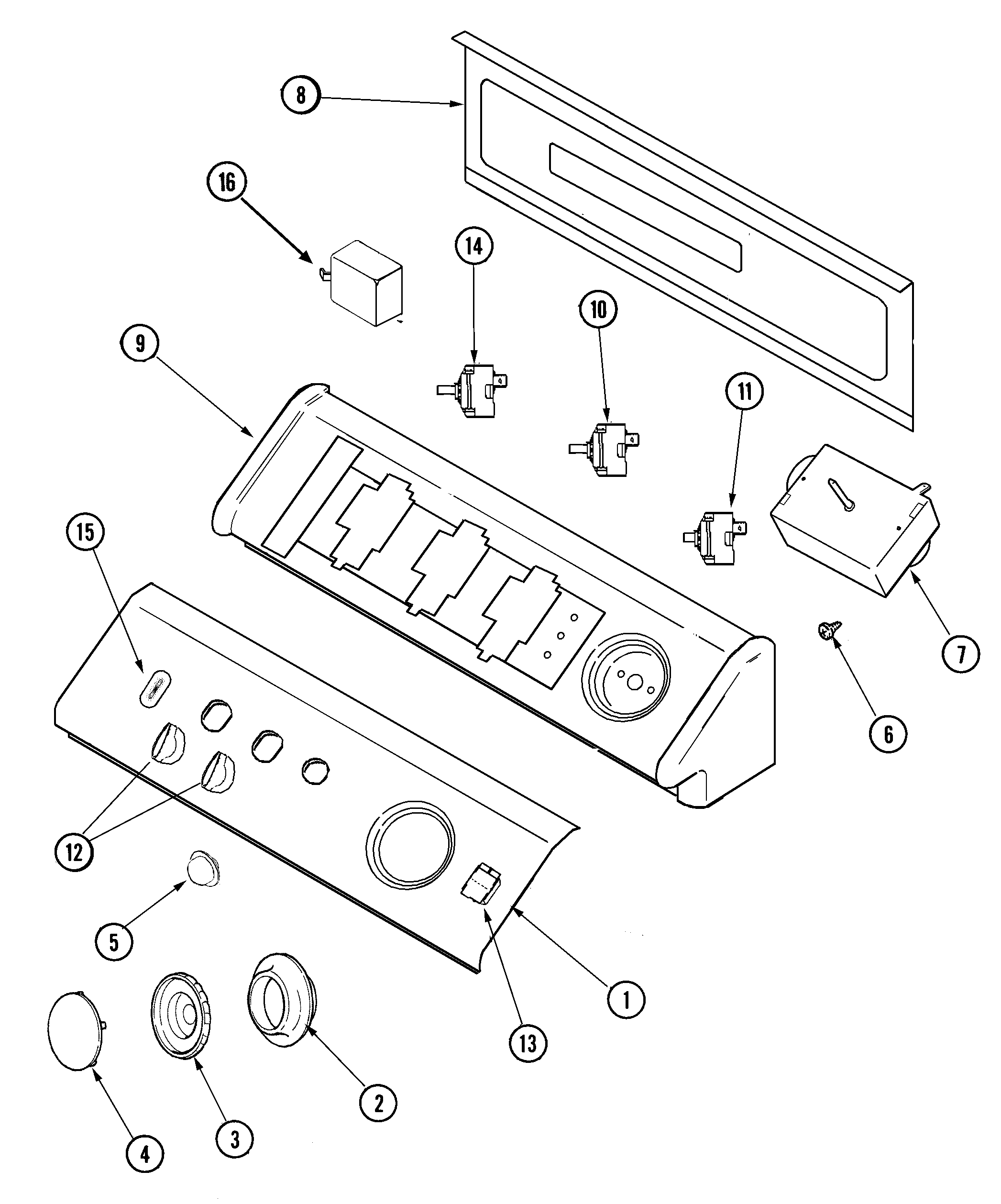 Maytag SDE5701AYQ control panel diagram