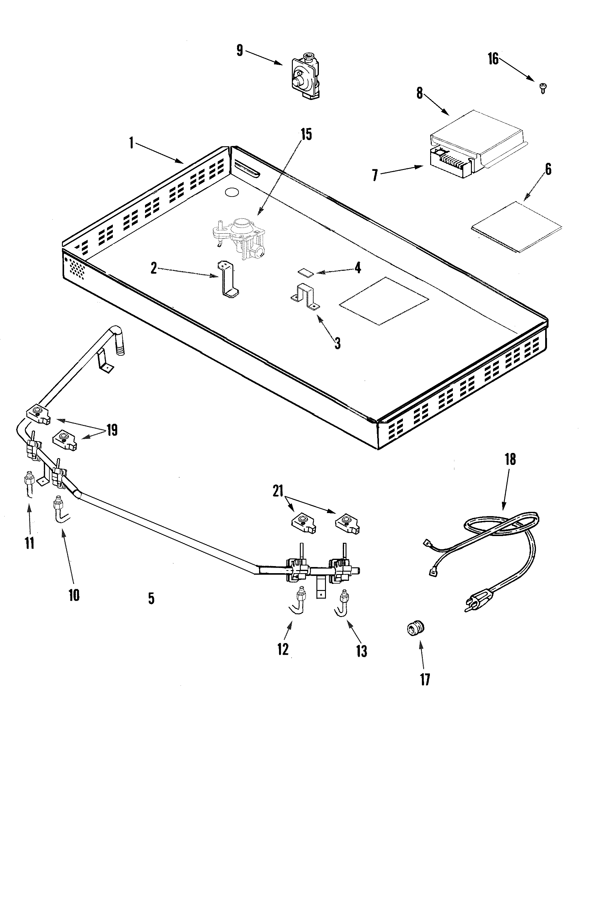 Jenn-Air JGC9536ADB body diagram