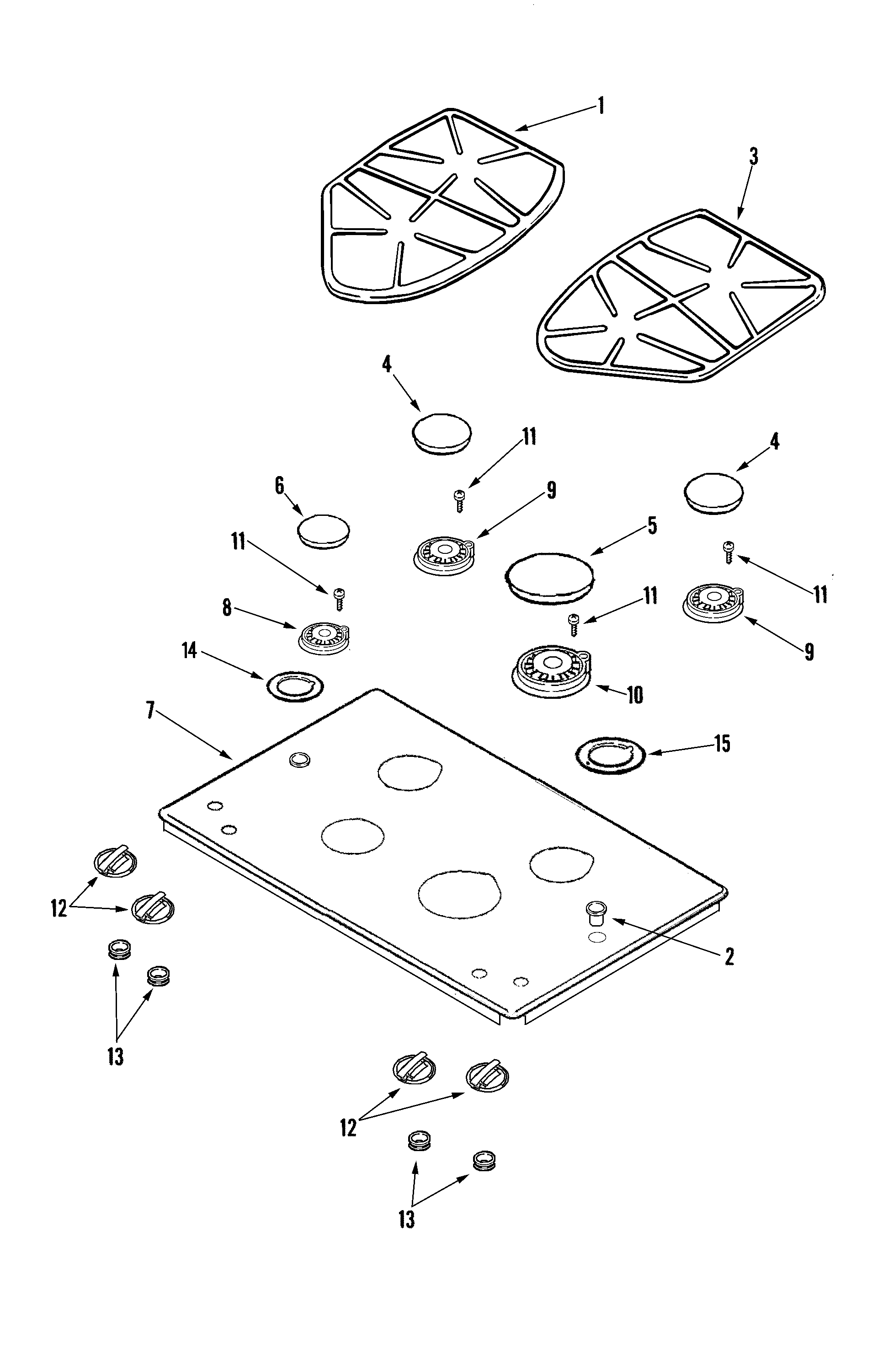 Jenn-Air JGC9430ADF top assembly diagram