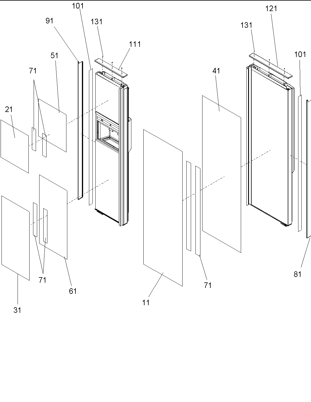 Amana ARS9167AB-PARS9167AB0 refrigerator/freezer panels & trim diagram