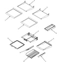 Maytag MBF2558HEQ refrigerator shelves diagram