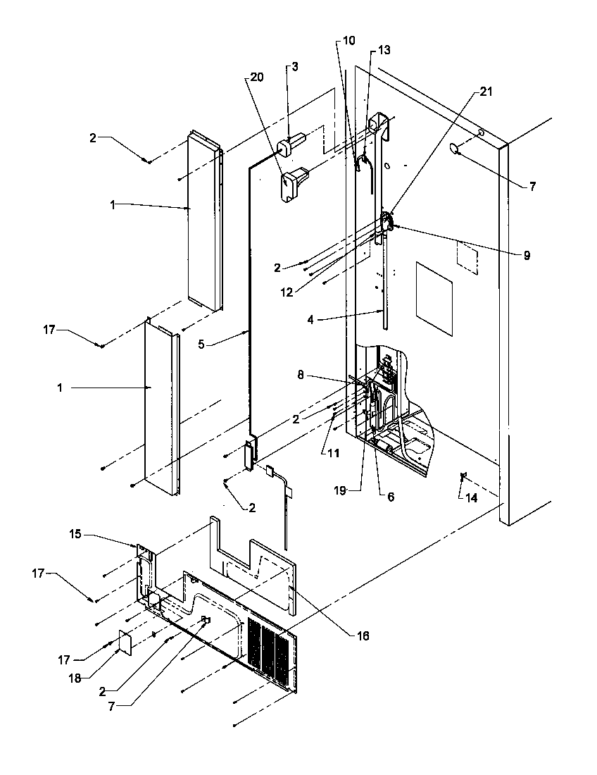Amana TX19S3L-P1195901WL cabinet back diagram