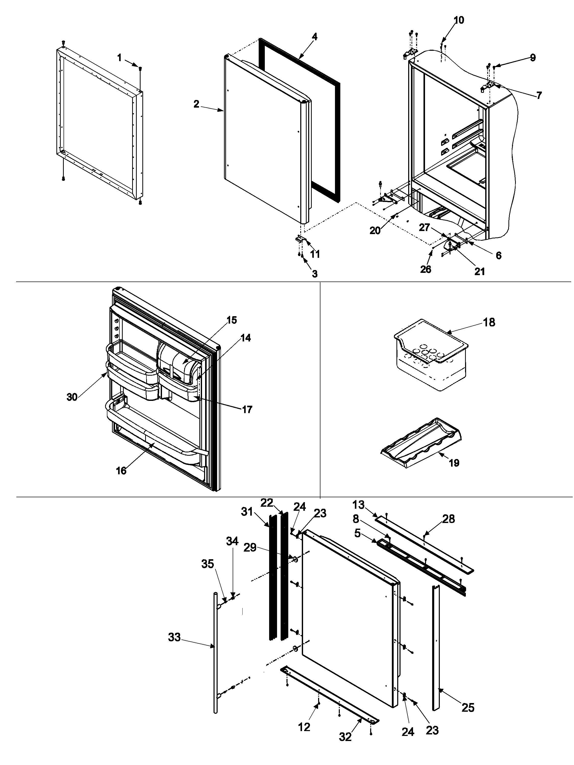Jenn-Air JCB2058GEW-PJCB205 refrigerator door diagram