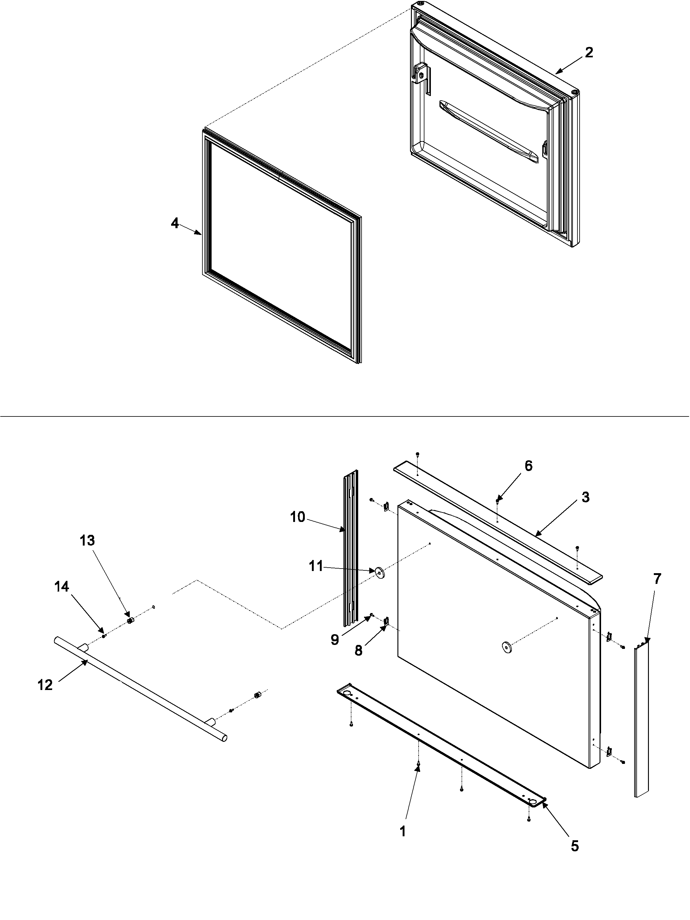 Jenn-Air JCB2058GEW-PJCB205 freezer door diagram