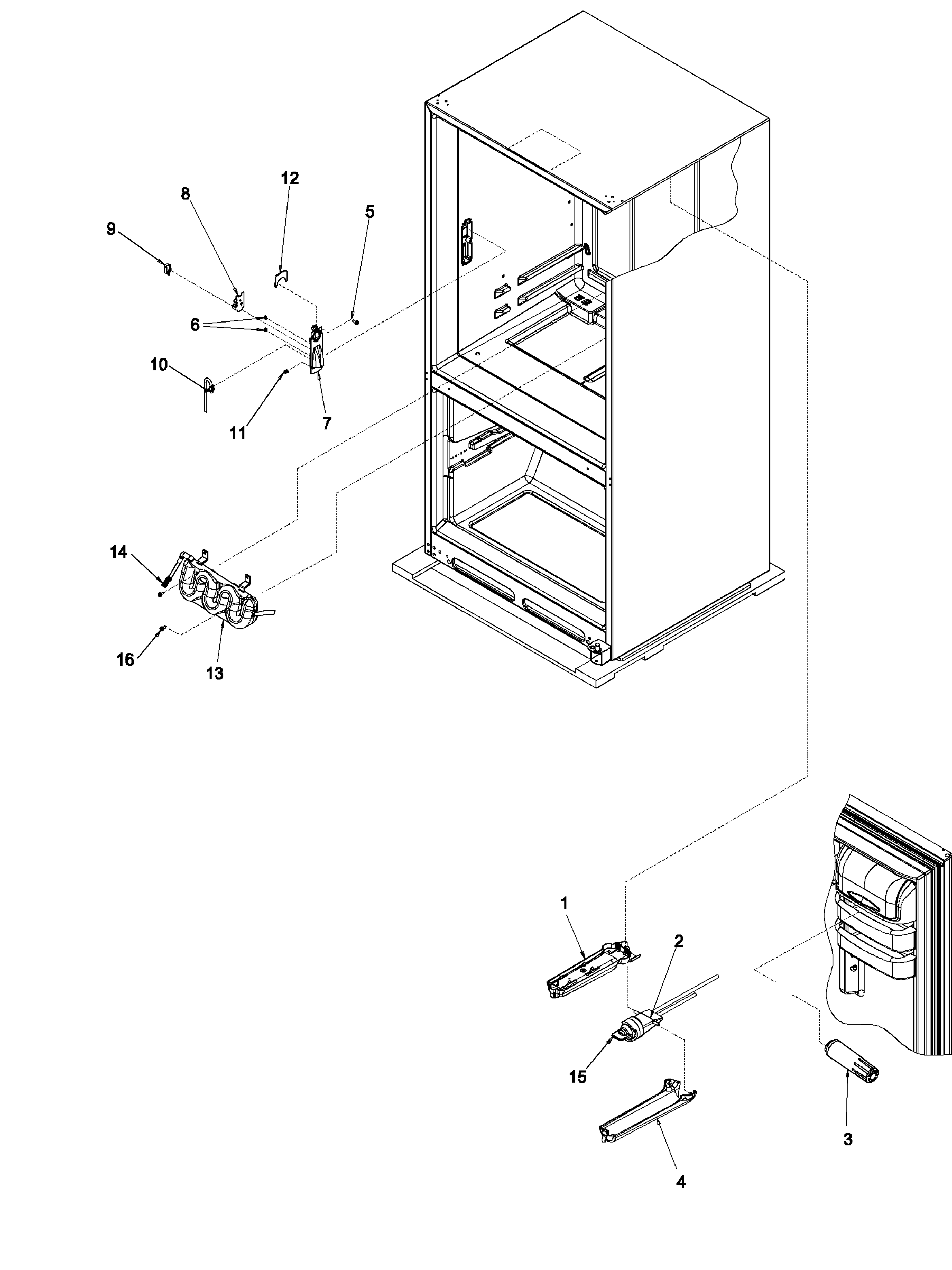 Jenn-Air JCB2058GEW-PJCB205 water dispenser/filter diagram