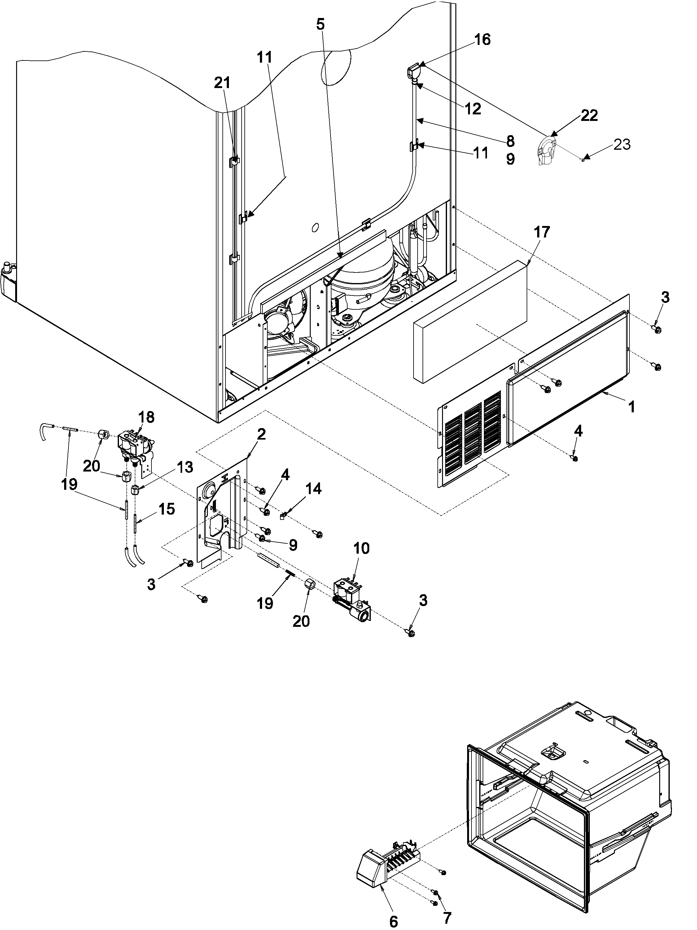 Jenn-Air JCB2058GEW-PJCB205 cabinet back diagram