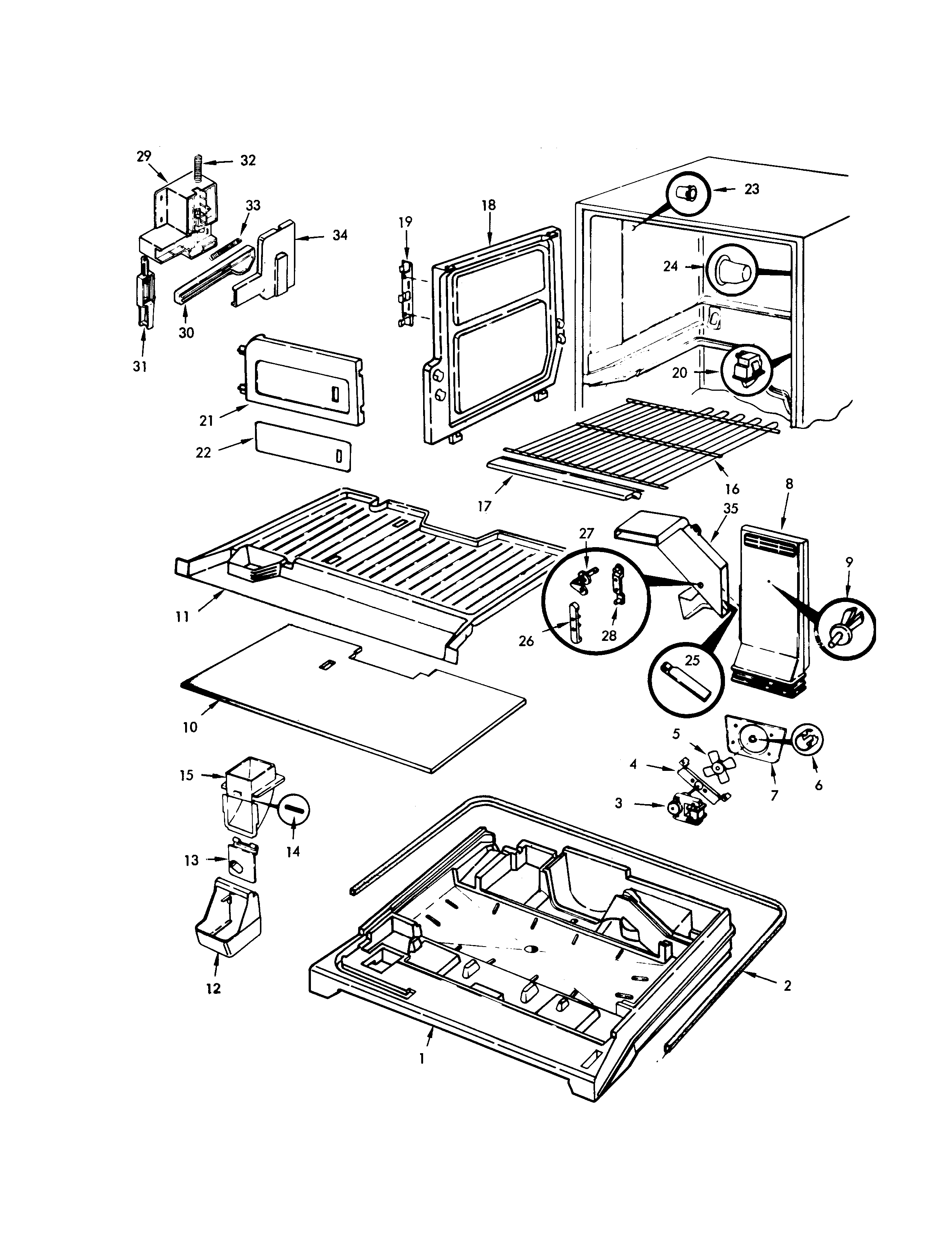 Maytag BDNT22K9-9A55A freezer compartment diagram