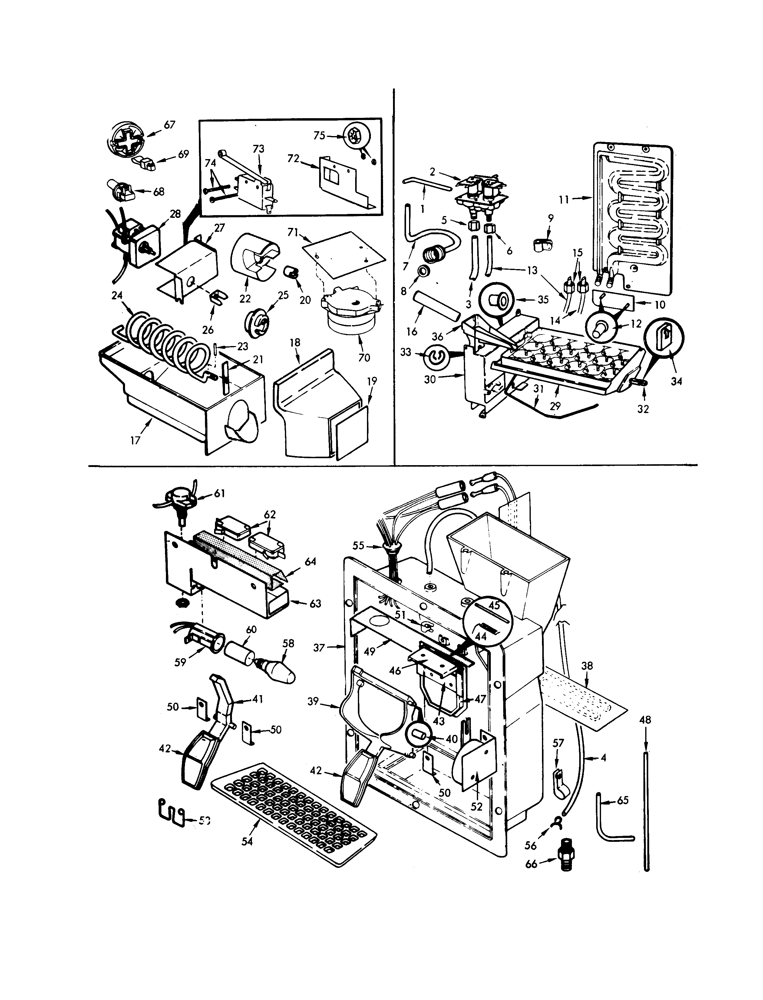 Maytag BDNT22K9-9A55A water & ice dispenser diagram