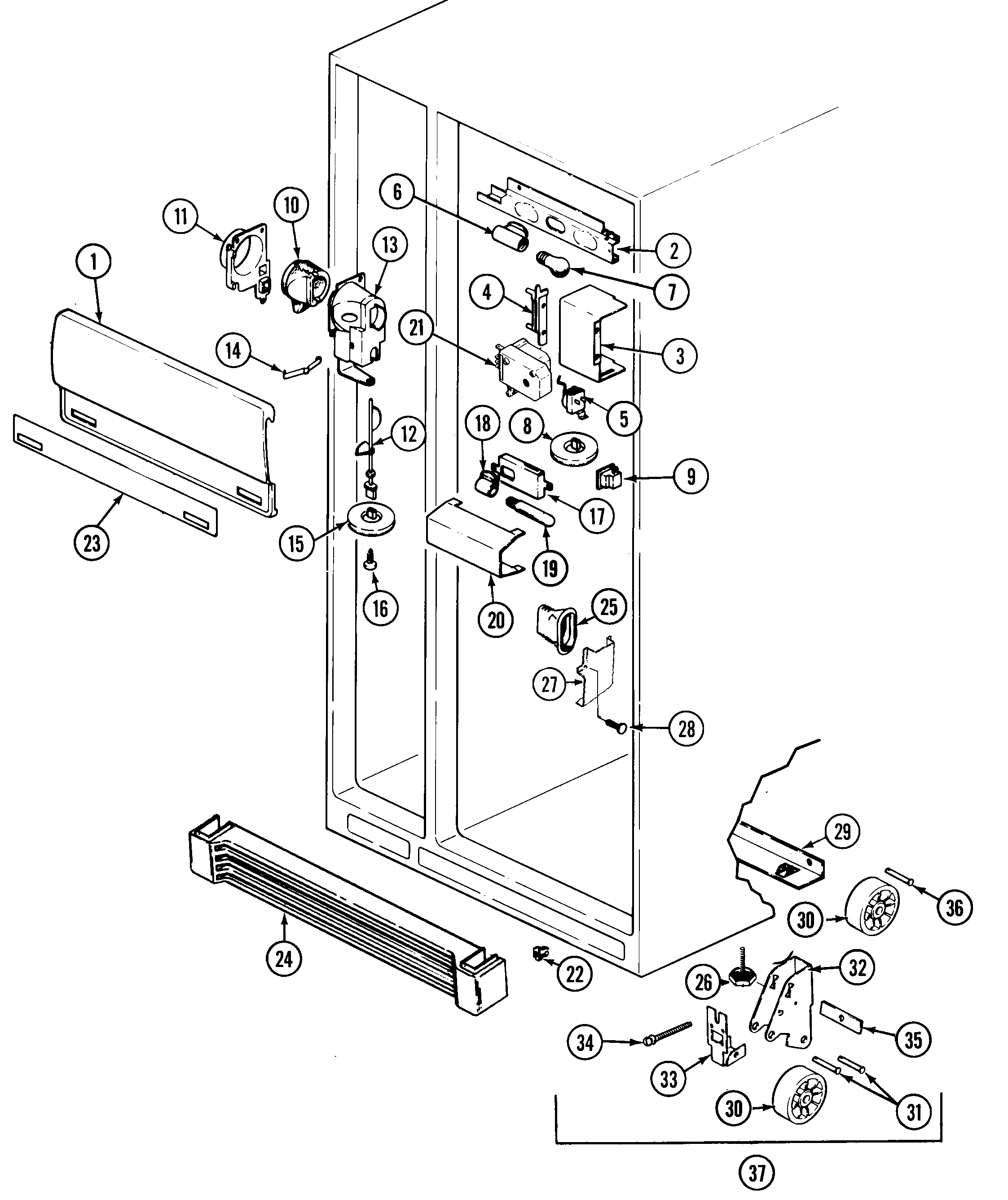 Maytag RSW22E0DAM fresh food compartment diagram
