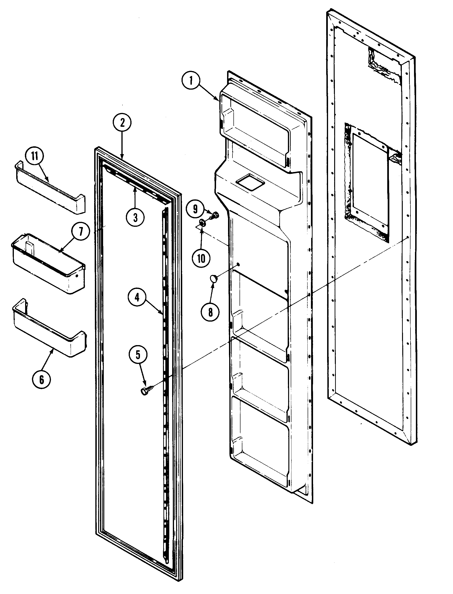 Maytag RSW22E0DAM freezer inner door diagram