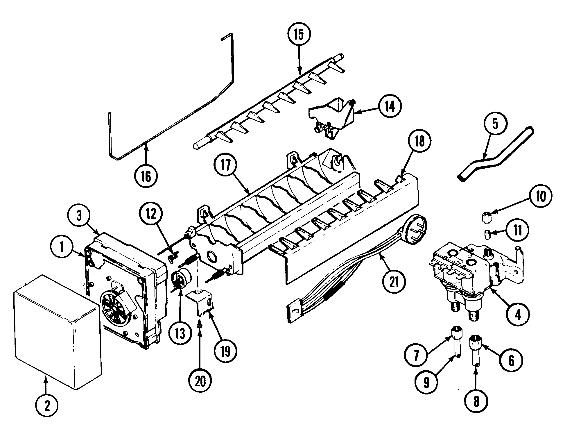 Maytag RSW22E0DAM ice maker diagram