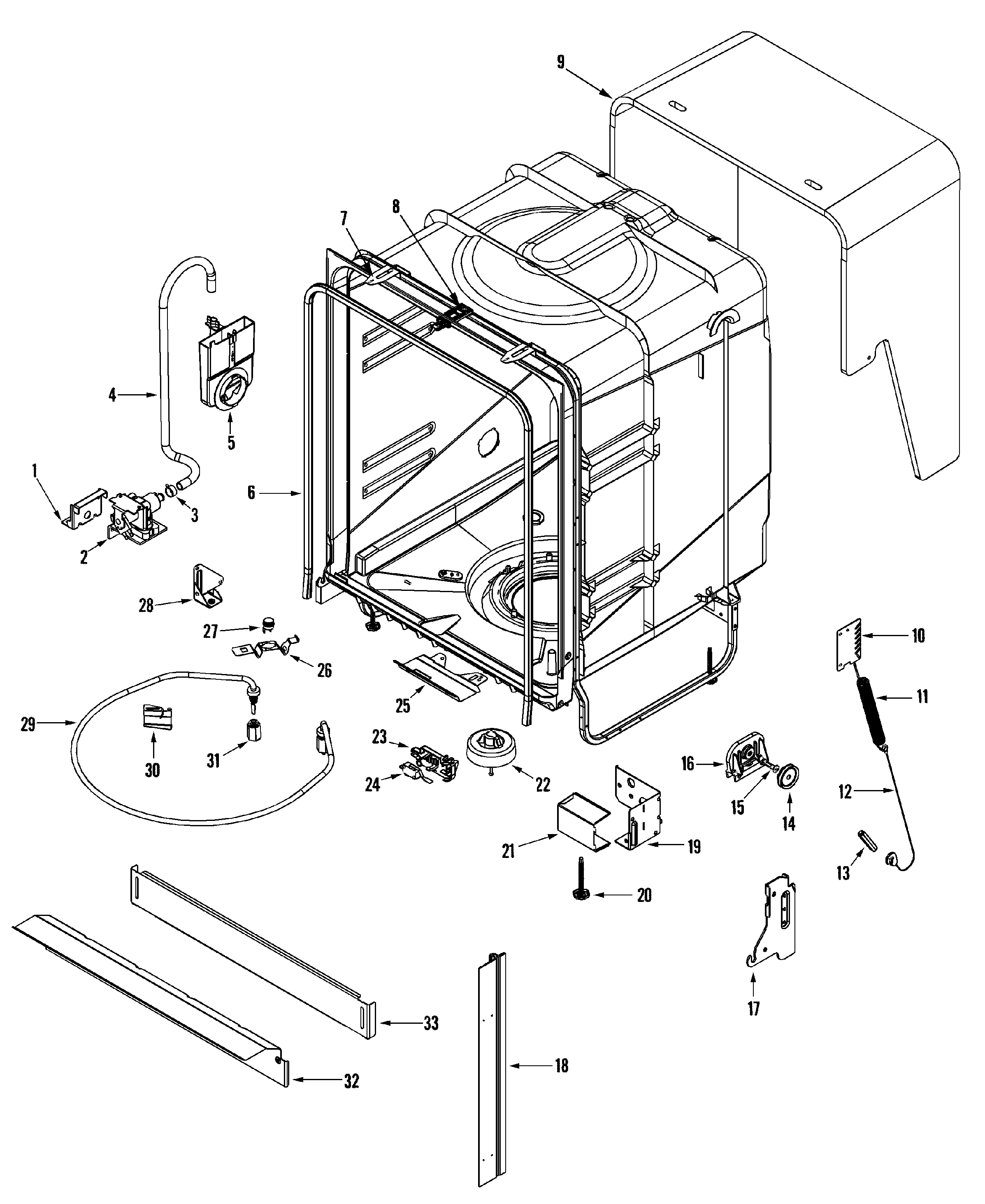 Maytag MDB5600AWW tub diagram