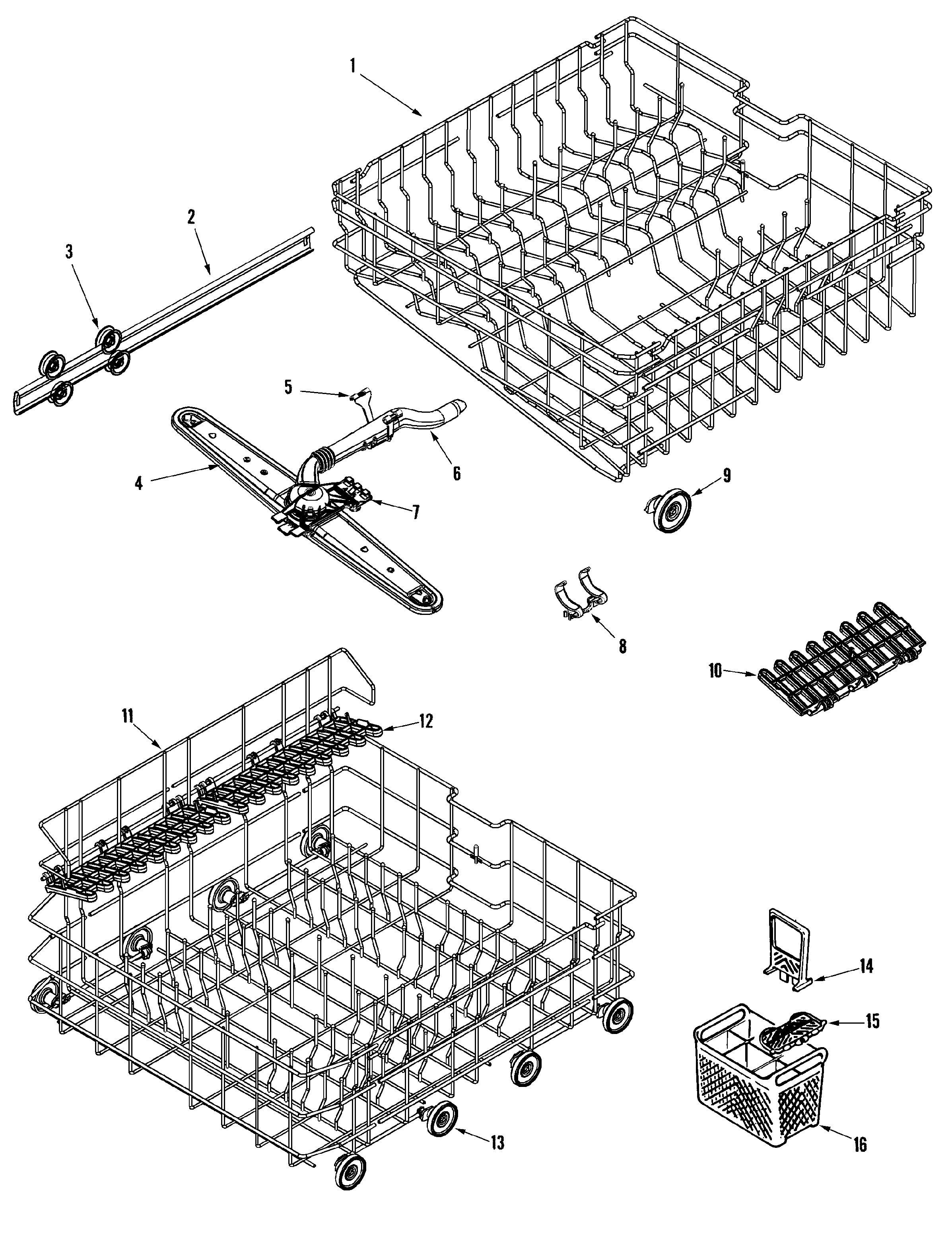 Maytag MDBTT59AWS track & rack assembly diagram