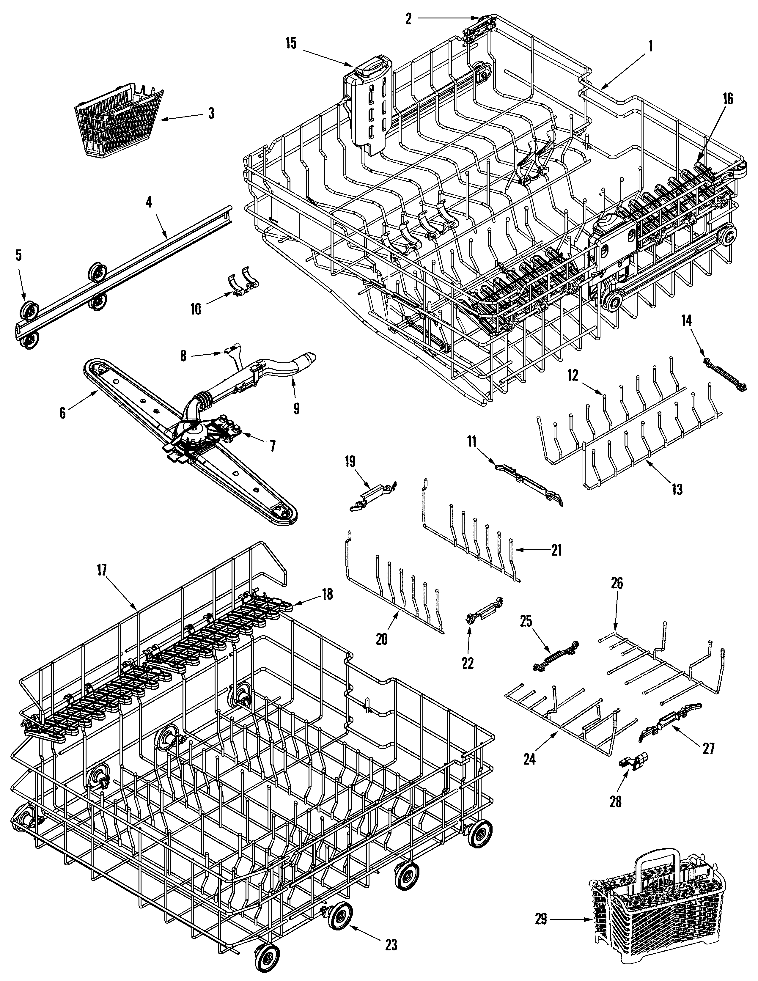 Maytag MDBTT79AWB track & rack assembly diagram