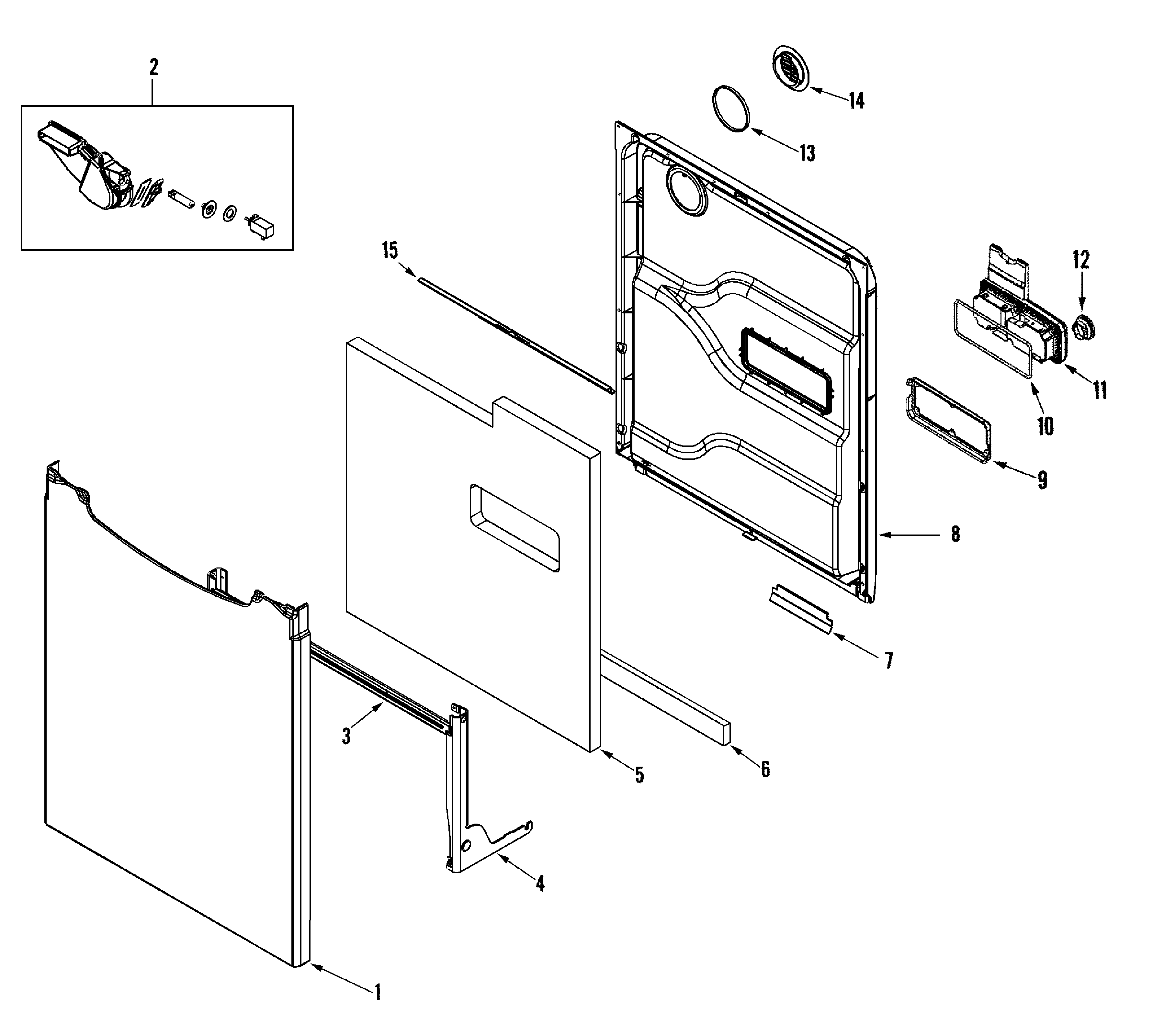 Maytag MDBH970AWB door diagram